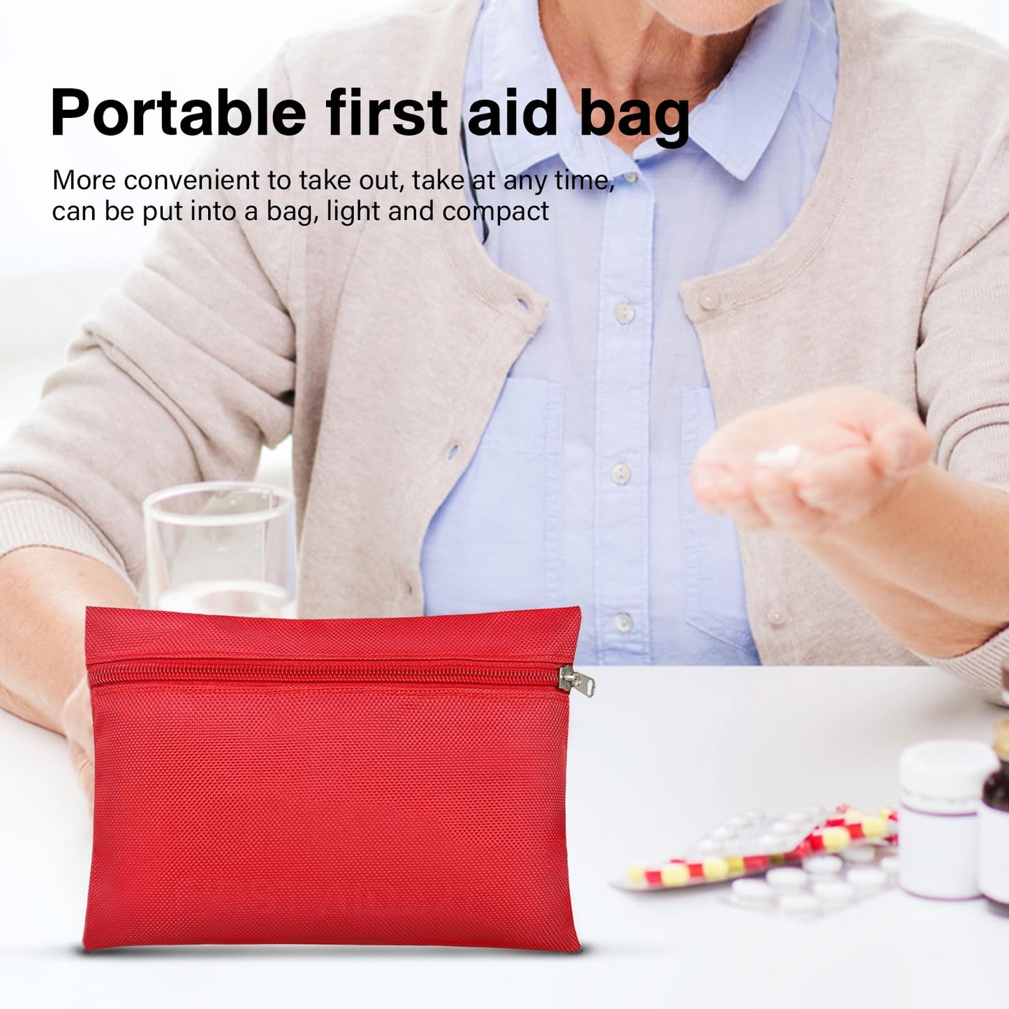 BAGAKE 12-Inch Medicine Lock Box - Keyed Security for Home & Outdoor Use | Lockable Storage Box Durable Aluminum Design | Fits Family Essentials 11.2'' x 7.6'' x 7.6'' Blue