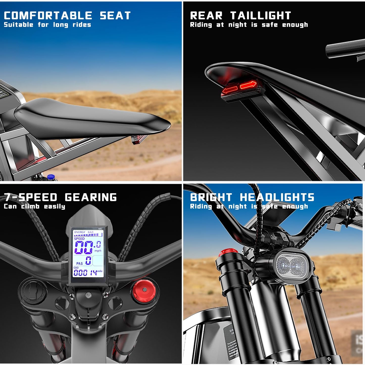Freego Electric Dirt Bike for Adults, X2 Pro Electric Motorcycle 6000W(Peak) Motor 1800wh Battery,7 Speed 50MPH Off Road Electric Bicycle,19x2 Tire Full Suspension Hydraulic Brake Half Throttle