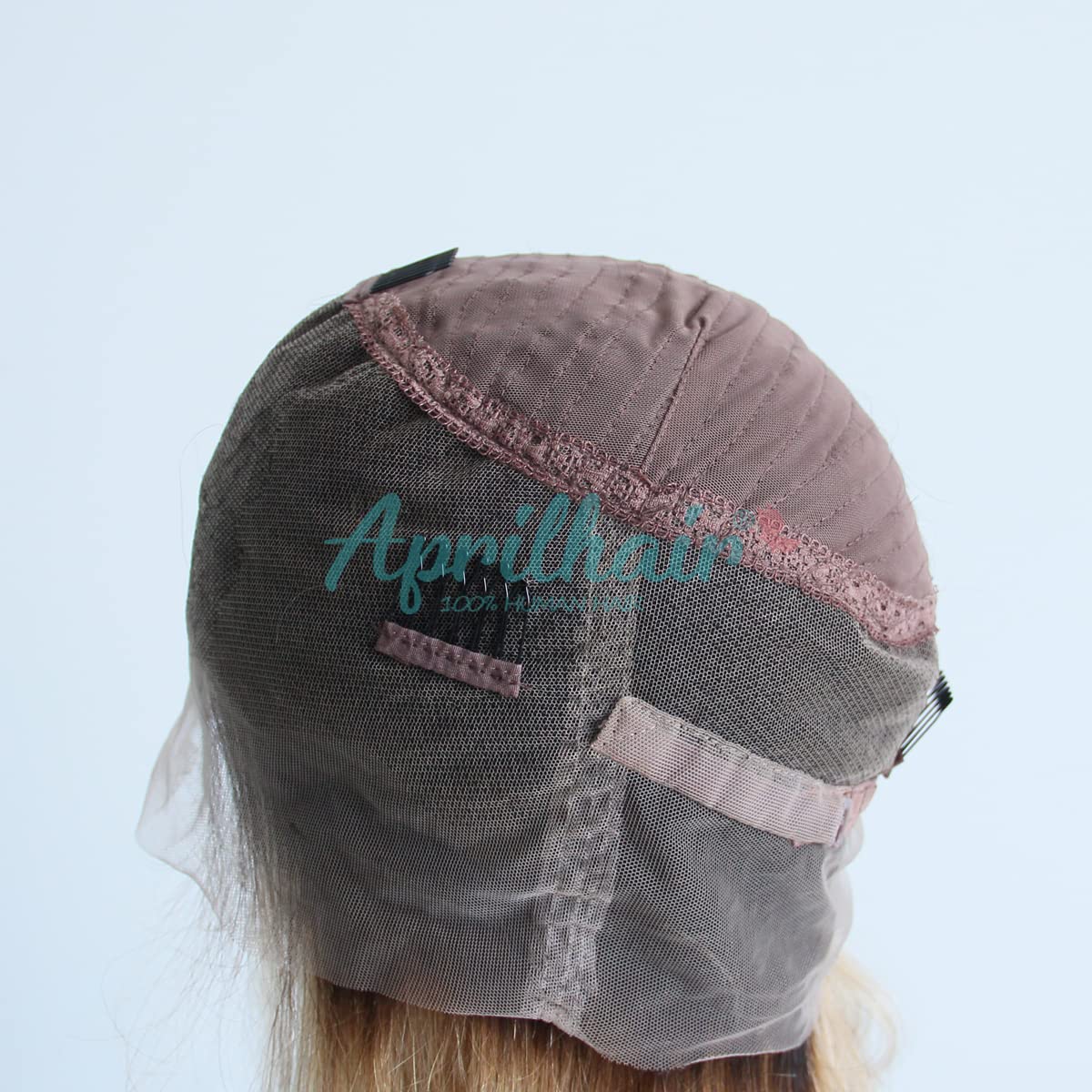 Aprilhair Pre-plucked Ombre #1B/27 Dark Root Honey Blonde 360 Lace Frontal Wigs Straight Glueless 150% Density Brazilian Virgin Human Hair With Baby Hair Full (12" inch, Straight)
