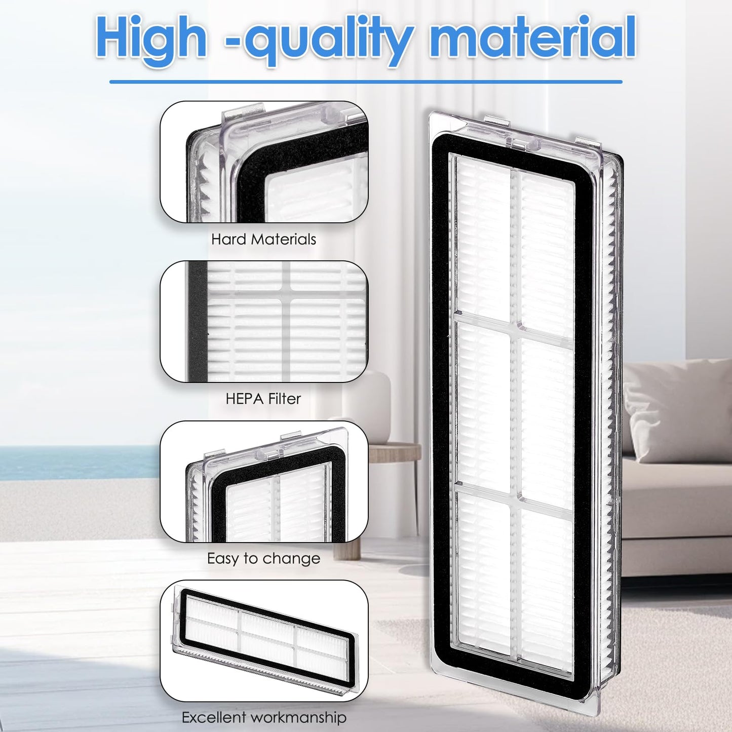 (5 Pieces) L10s Ultra Filter Compatible with Dreametech L10s Ultra, L10s Pro, L10 Ultra, Z10 Pro, S10, S10 PRO, S10 PLUS, B101CN, W10, X10+, L10+ plus, Z10 pro, Robot Vacuum Cleaner Accessories