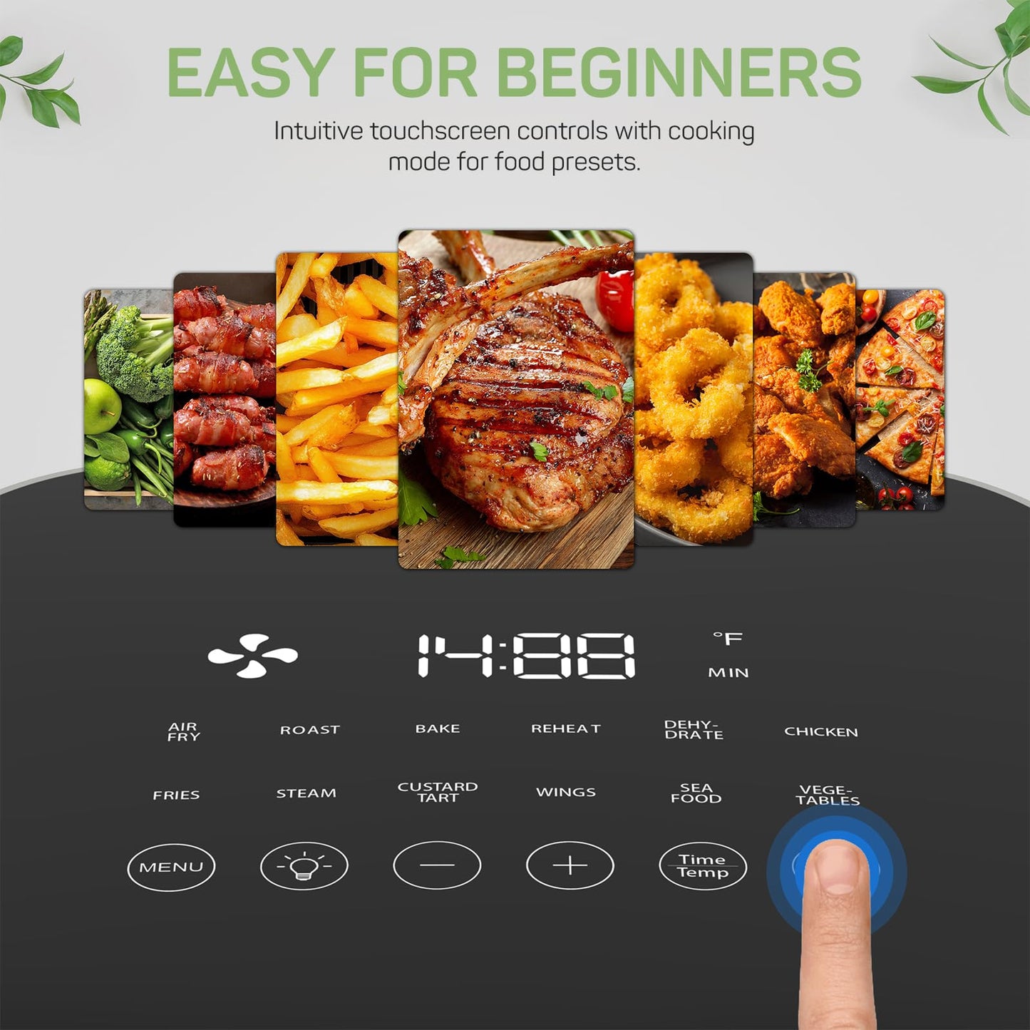 Air Fryer, 6-Quart with Viewing Window, 12-in-1 Functions - Air Fry, Roast, Reheat, Dehydrate, Bake, Steam, and More, 400ยฐF Max Temperature