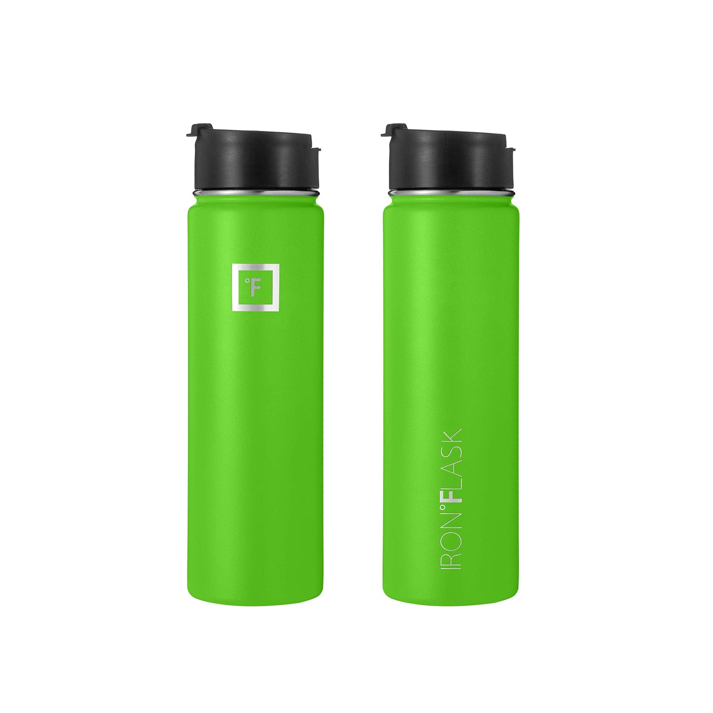 Iron Flask Sports Water Bottle - 22 Oz, 3 Lids (Straw Lid), Vacuum Insulated Stainless Steel, Hot Cold, Modern Double Walled, Simple Thermo Mug, Hydro Metal Canteen (Kiwi Green)