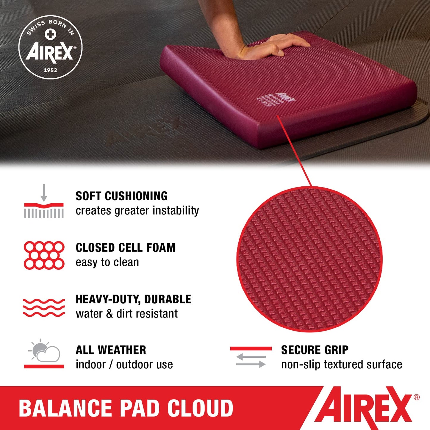 AIREX Cloud Balance Pad, Ruby Red
