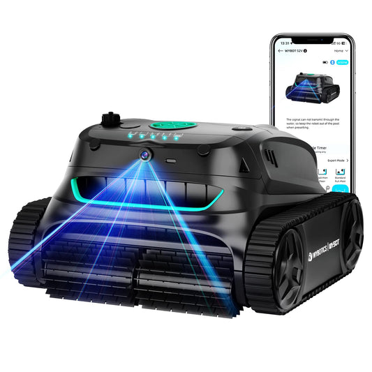 (2025 New) WYBOT S2 Vision AI Camera Cordless Pool Vacuum Robot for Inground Pools up to 3229 sq.ft, 8 Mode Robotic Pool Cleaner, 210min Runtime, Powerful Suction, Wall and Waterline Cleaning, Black