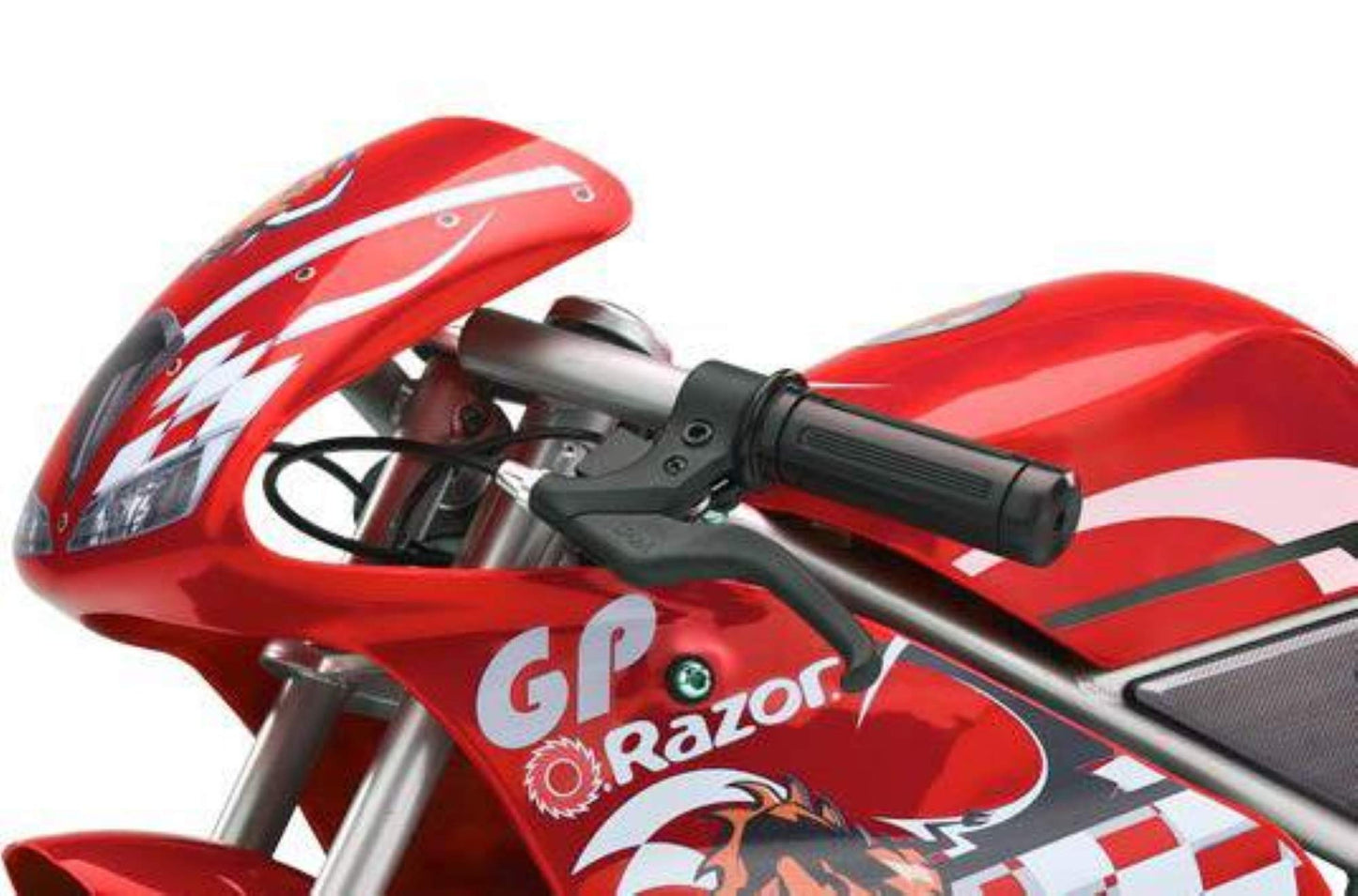 Razor 24V Mini Electric Bike, Single Speed Racing Motorcycle Pocket Rocket with 10 Inch Pneumatic Tires, Speeds up to 15 MPH, Ages 13 and Up, Red
