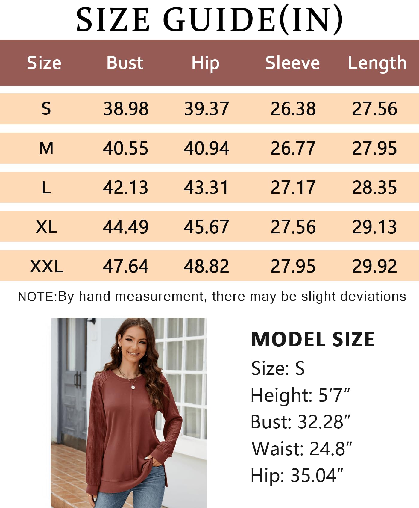 Aifer Womens Fall Fashion 2024 Long Sleeve Tops Trendy Crewneck Sweatshirt Winter Clothes Caramel