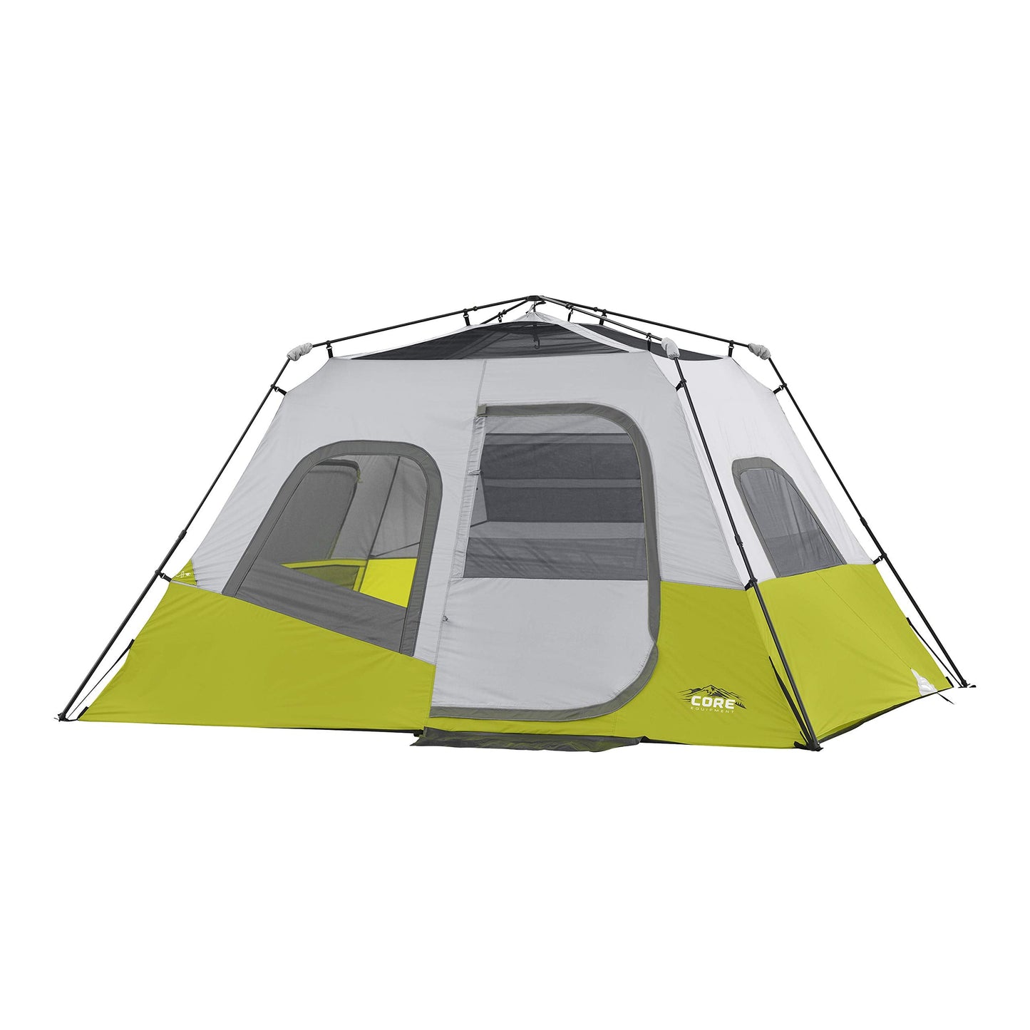 CORE 6 Person Instant Cabin Tent | Portable Large Pop Up Tent with Easy 60 Second Camp Setup for Family Camping | Included Hanging Organizer for Outdoor Camping Accessories