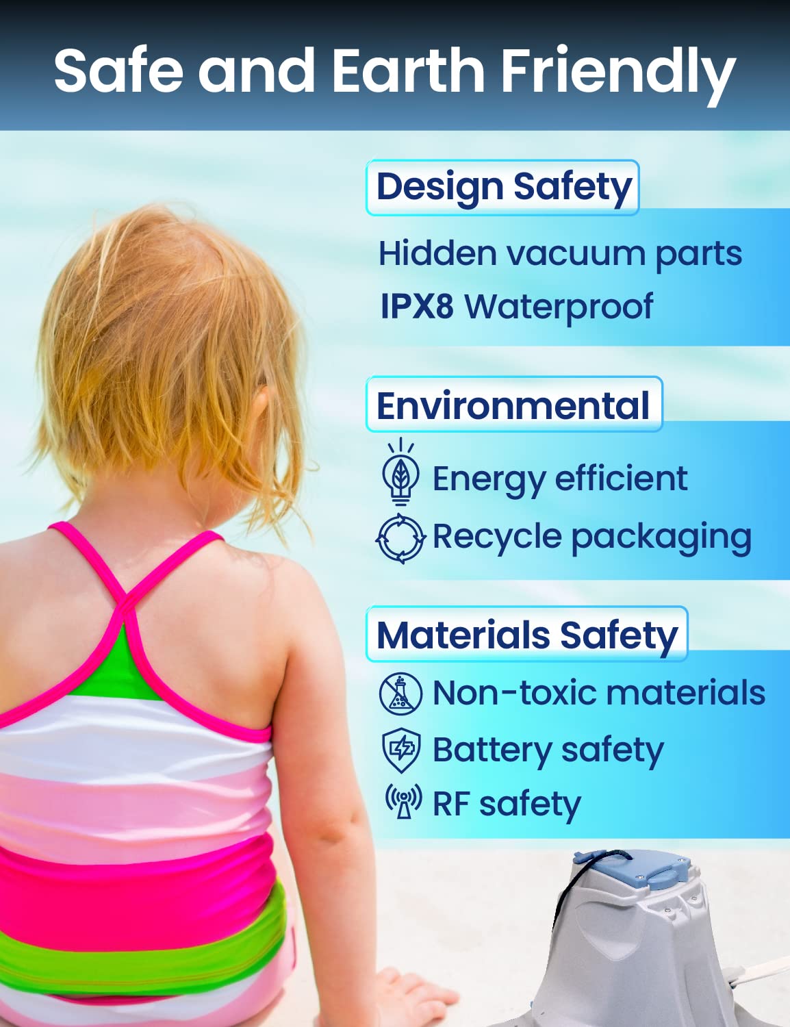 (Upgraded) KOKIDO Cordless Robotic Pool Floor Cleaner, Automatic Pool Vacuum for Flat Bottom Above/Inground Pools up to 30 Feet. Dirt, Sand, Debris & Leaves (max 5 inch), Last 90 Mins, XTROJET 320