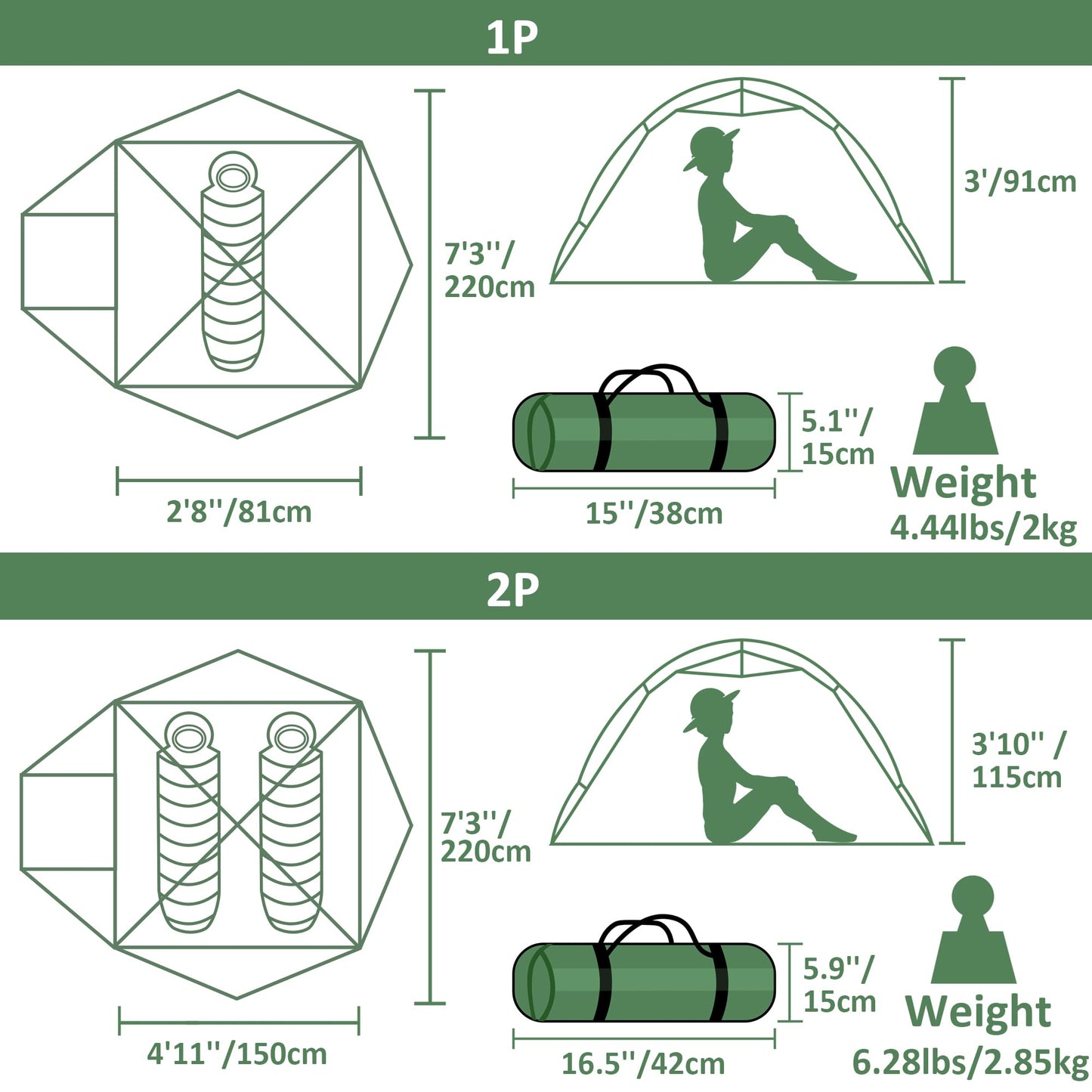 Clostnature Libra Lightweight Backpacking Tent - 2 Person 4 Season Ultralight Waterproof Camping Tent, Large Size Easy Setup Tent for Winter, Cold Weather, Family, Outdoor, Hiking and Mountaineering