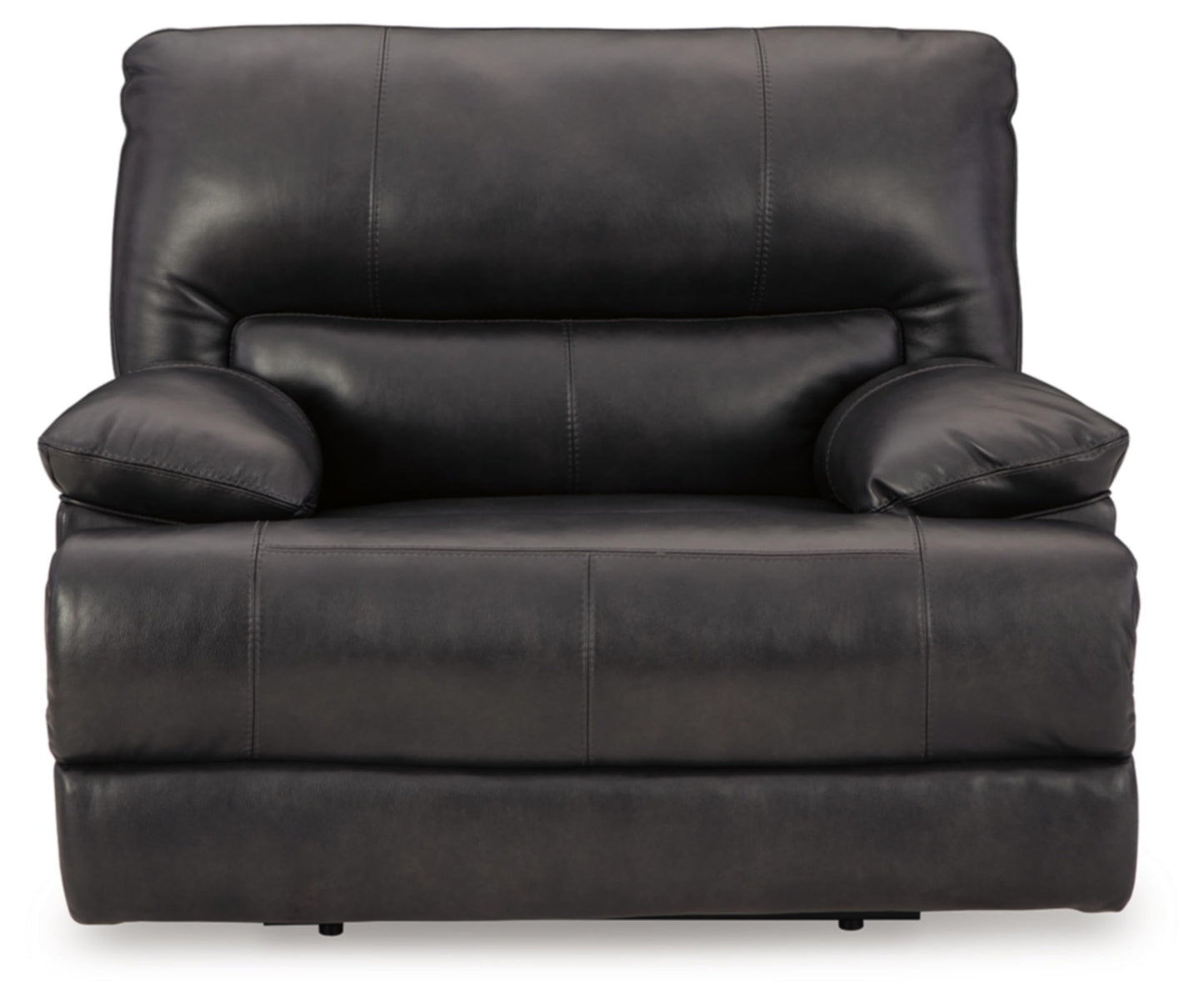 Signature Design by Ashley Mountainous Modern Leather Match Wall Hugger Power Recliner with Adjustable Headrest and USB Ports, Black