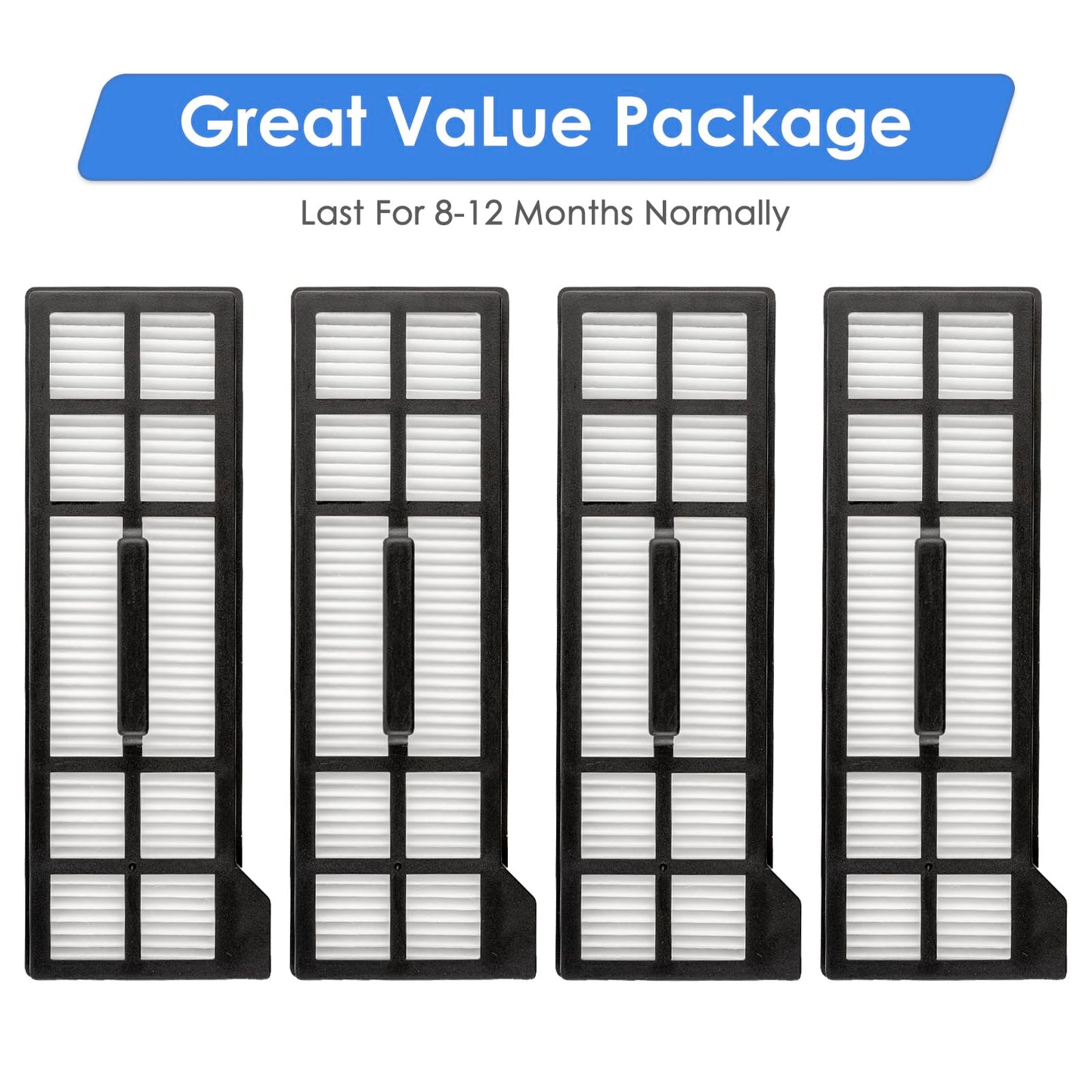 (4 Pieces) Replacement HEPA Filter Compatible with Eufy X10 Pro Omni Robot Vacuum Cleaners, Replacement Parts Filters, 4 Filters