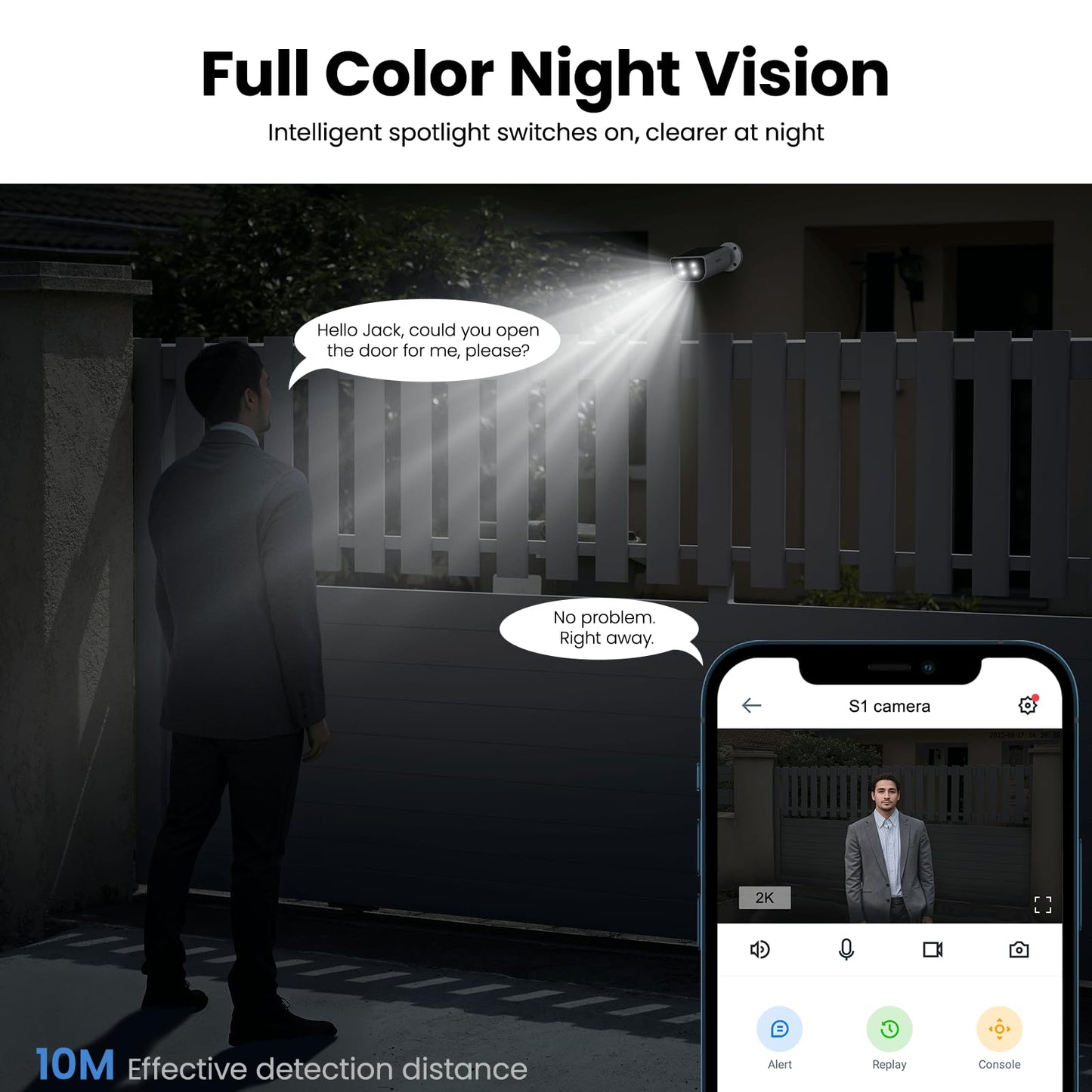 AOQEE Security Cameras Wireless Outdoor-2.4Ghz WiFi Home Security Cameras with built-in Solar Panel, 2K Color Night Vision, Cloud Storage (optional), PIR Detection, Waterproof, Works with Alexa, S1 2P