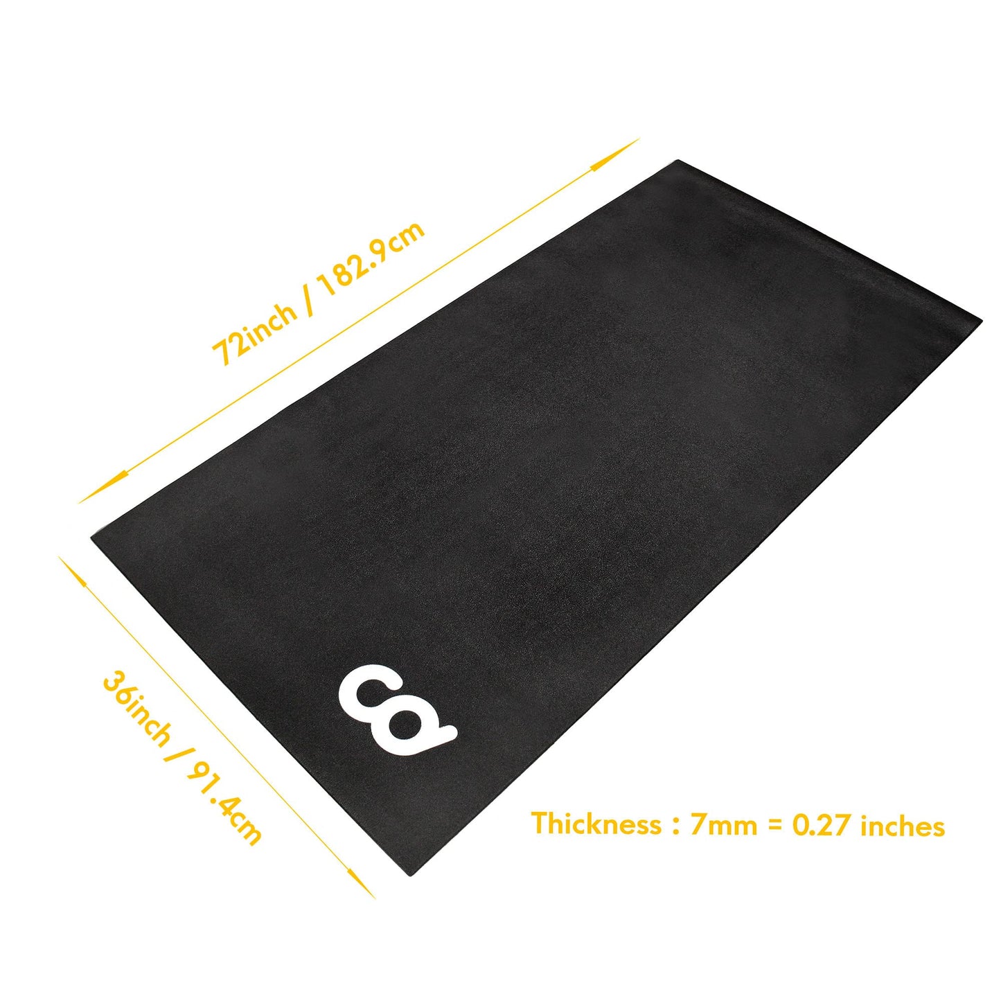 CyclingDeal Bike Trainer Floor Mat - Compatible with Indoor Exercise Stationary Bike Treadmill Elliptical Waterproof Gym Flooring Equipment - Indoor Cycle Stepper - Soft 36" x 72" (91 x 183cm)