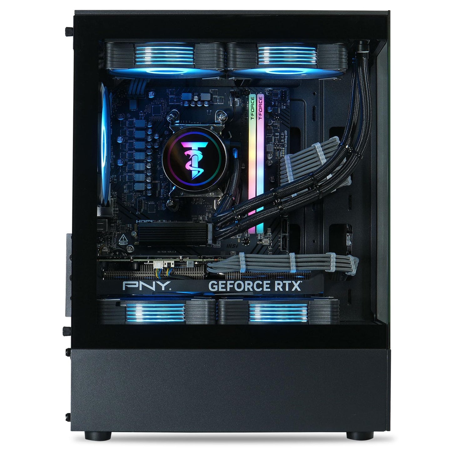 ViprTech Reaper 2.0 Liquid-Cooled PC - AMD Ryzen 7 8700F (5.0Ghz Turbo), RTX 4060 Ti 16GB, 32GB DDR5 6400, 1TB NVMe SSD, Gold PSU, VR-Ready, WiFi, BT, Win 11, Gaming Desktop Computer Black
