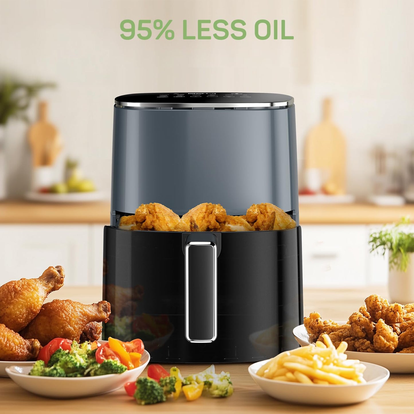 Air Fryer, 6-Quart with Viewing Window, 12-in-1 Functions - Air Fry, Roast, Reheat, Dehydrate, Bake, Steam, and More, 400ยฐF Max Temperature