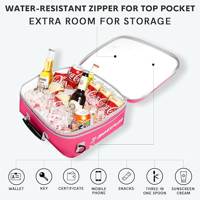 Waterproof PVC Paddleboard Cooler Deck Bag - 12 Can Soft Insulated Cooler for Paddleboarding, Camping, Kayaking