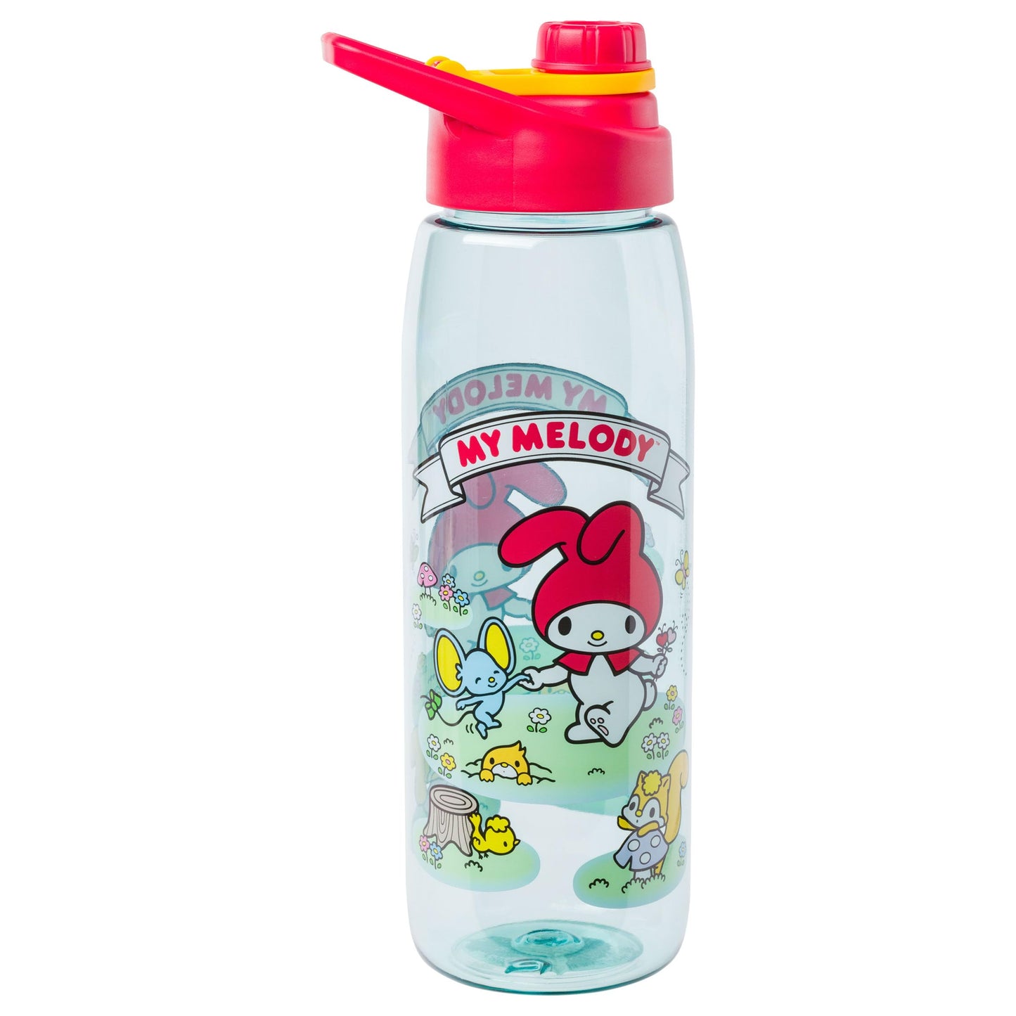 Silver Buffalo Sanrio Hello Kitty and Friends My Melody with Meadow Friends Water Bottle with Screw Lid, 28 Ounces