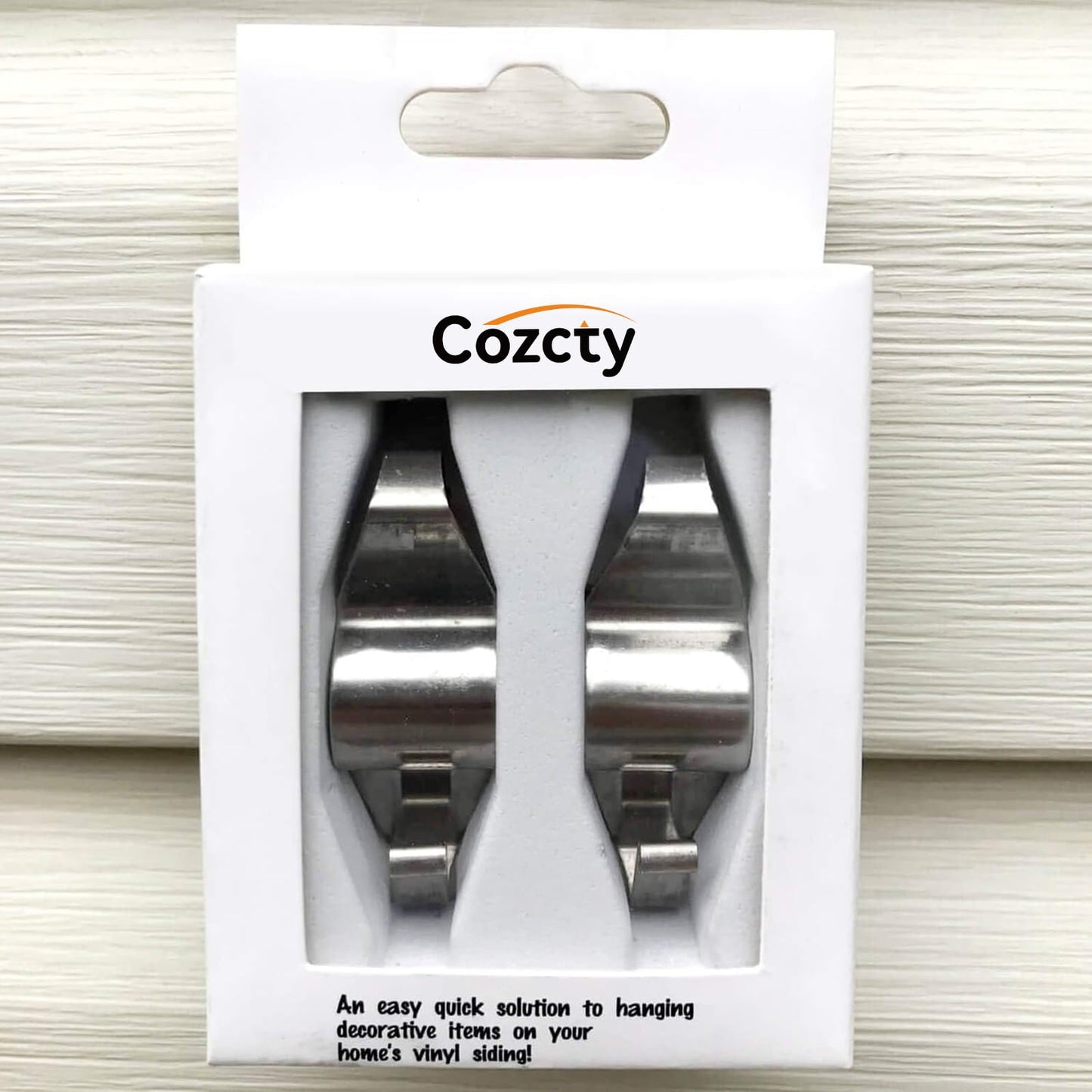 Cozcty Siding Hooks(12 Pack), No-Hole Needed Vinyl Siding Clips for Outdoor Decor, No Damage Sided Hooks to Home Security Camera, Metal Hanger Mounting for Hanging Holiday Decorations