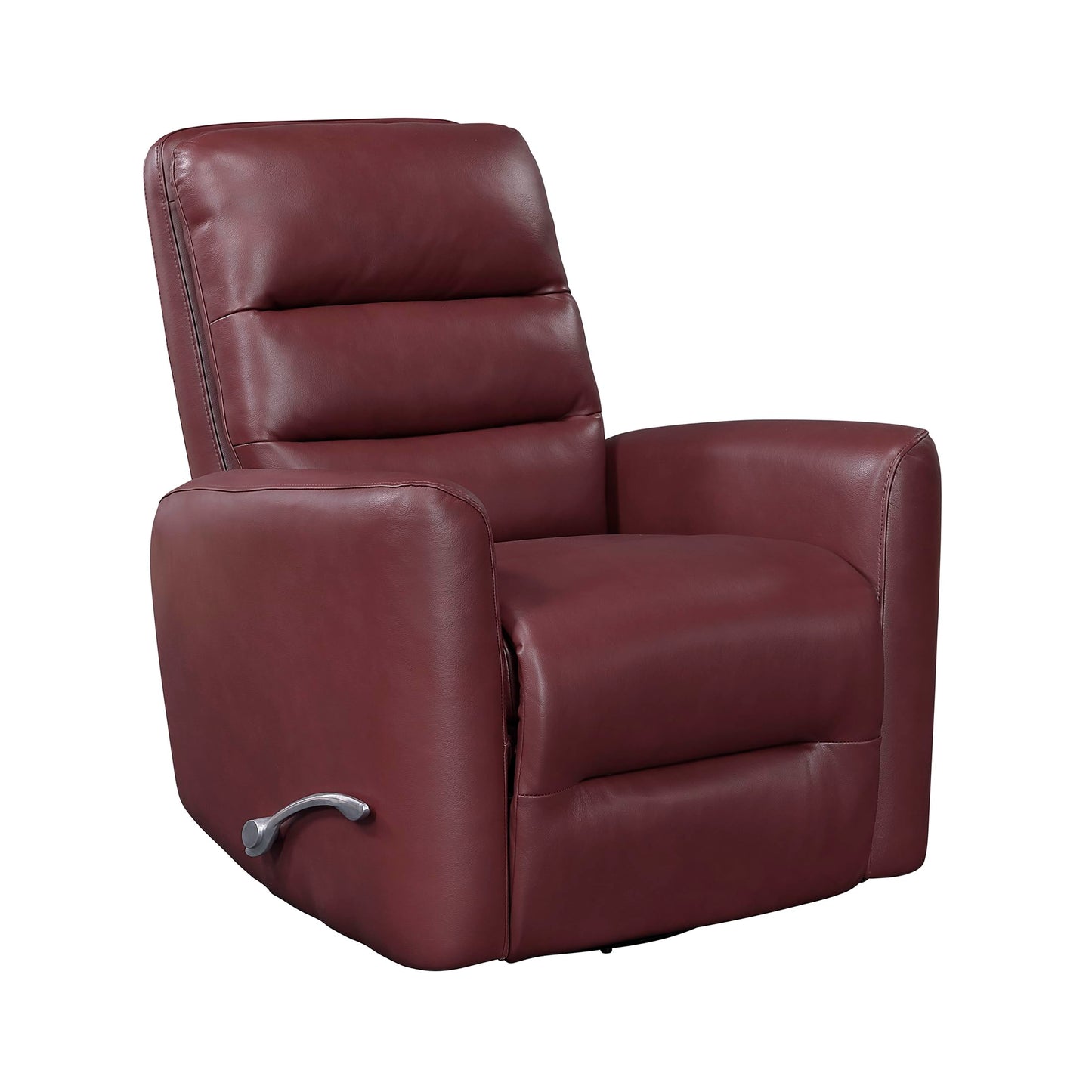 Lexicon Swivel Glider Recliner Chair, Comfy Nursery Glider, Faux Leather Recliner, Manual Reclining Chair for Living Room/Office/Apartment, Red
