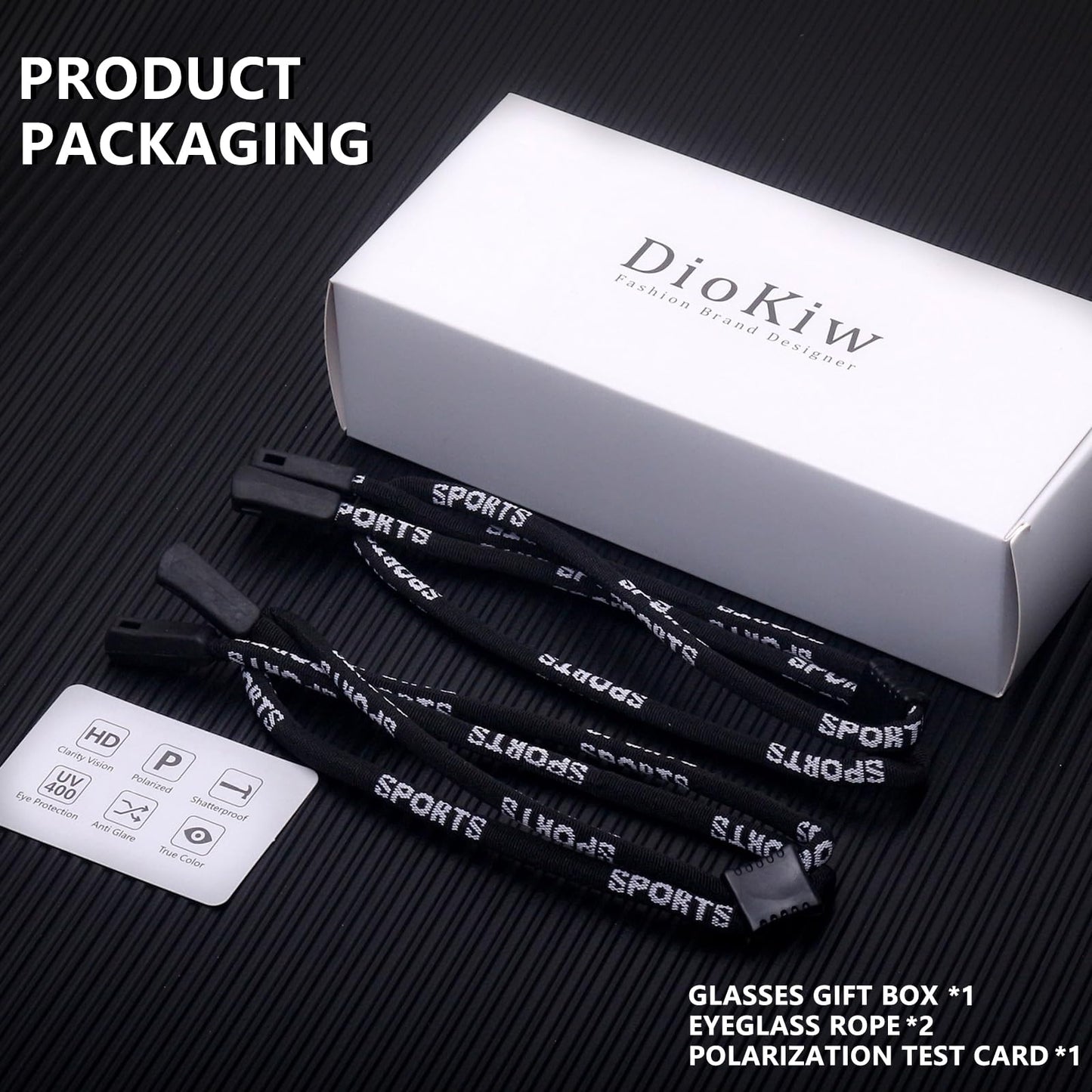 DioKiw 2PACK Sports Polarized Sunglasses for Men Cycling Running Fishing UV400 Protection Sun Glasses Lightweight Half Frame Goggles