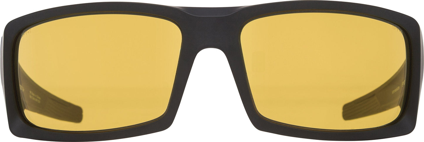 Spy Optic Men's General Rectangular Sunglasses, Ansi Matte Black & Yellow, 60 mm