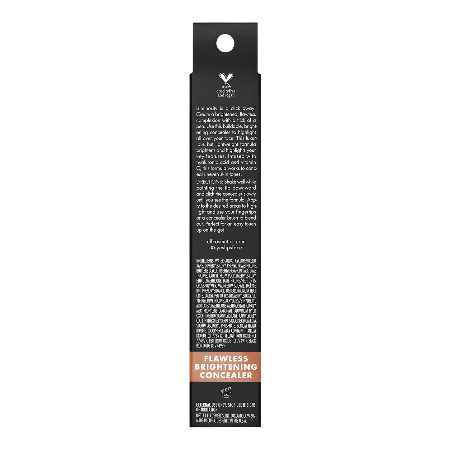 e.l.f. Flawless Brightening Concealer, Illuminating & Highlighting Face Makeup, Conceals Dark Under Eye Circles, Tan 41 W, 0.07 Fl Oz
