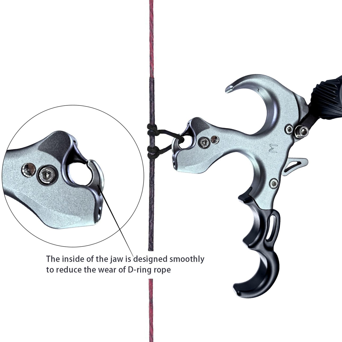 Compound Bow Aid Releaser with Wrist Straps and Adjustment Tool,Archery Release Aids with 3&4 Thumb Release Adjustable,Aluminum Alloy Aids.for left and right Handers. (Grey)