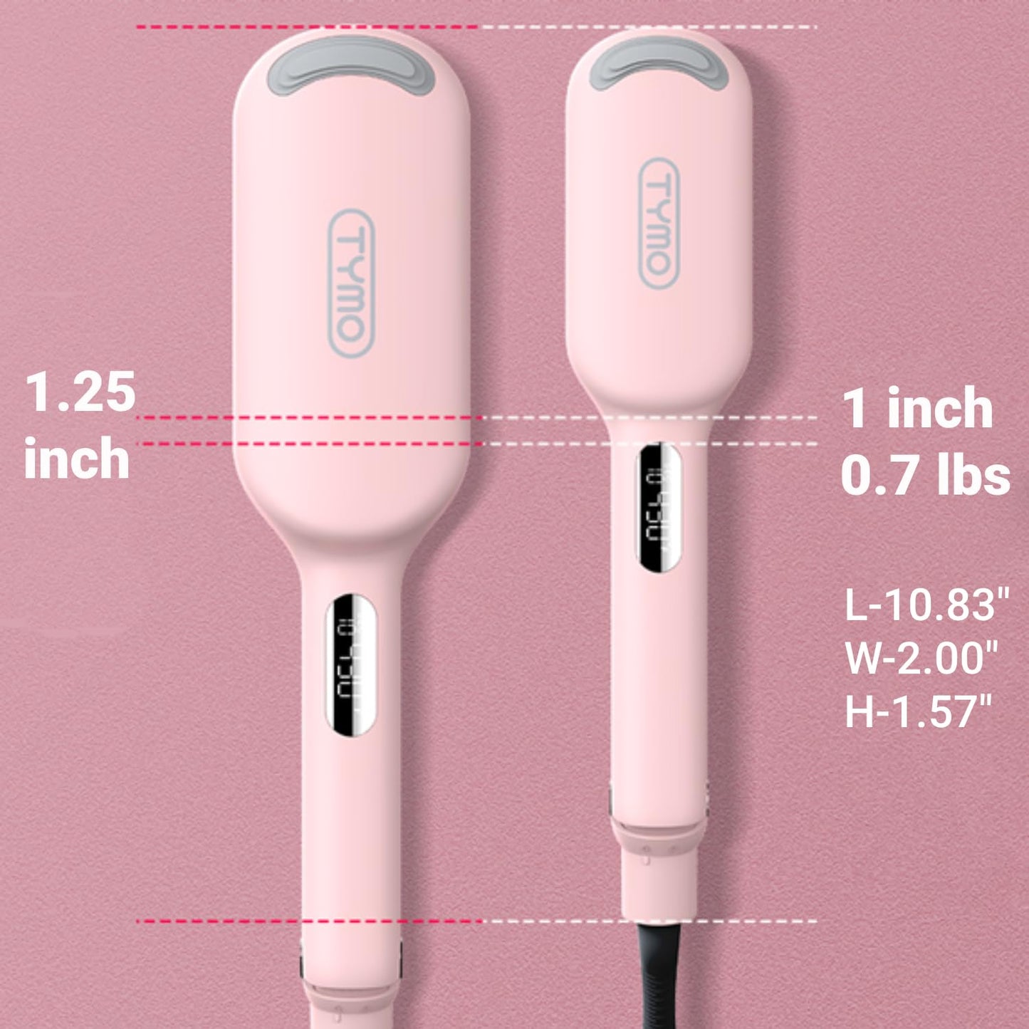 Curling Iron Hair Crimper Waver - TYMO ROVY Beach Waves Curling Wand, Ionic Deep Waver Hair Curler Tool with Ceramic 3 Barrel for Women, Dual Voltage, Anti-Scald, Easy to Use, Pink, 1 Inch