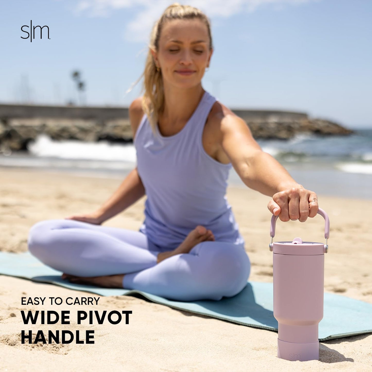 Simple Modern Trek Pivot | 30oz Flip Straw Tumbler with Handle | Water Bottle & Boot | Interchangeable Straw & Chug Lids | Insulated Stainless Steel Jug | Gym Sports Outdoors | Winter White