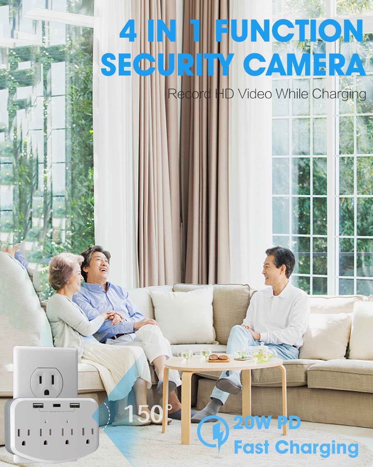 MINICATCHER 1080 HD Hidden Cameras Wireless Mini Spy Camera Small Nanny Cam Wall Outlet Charger WiFi Camera Indoor Camera for Home Security【Upgraded】