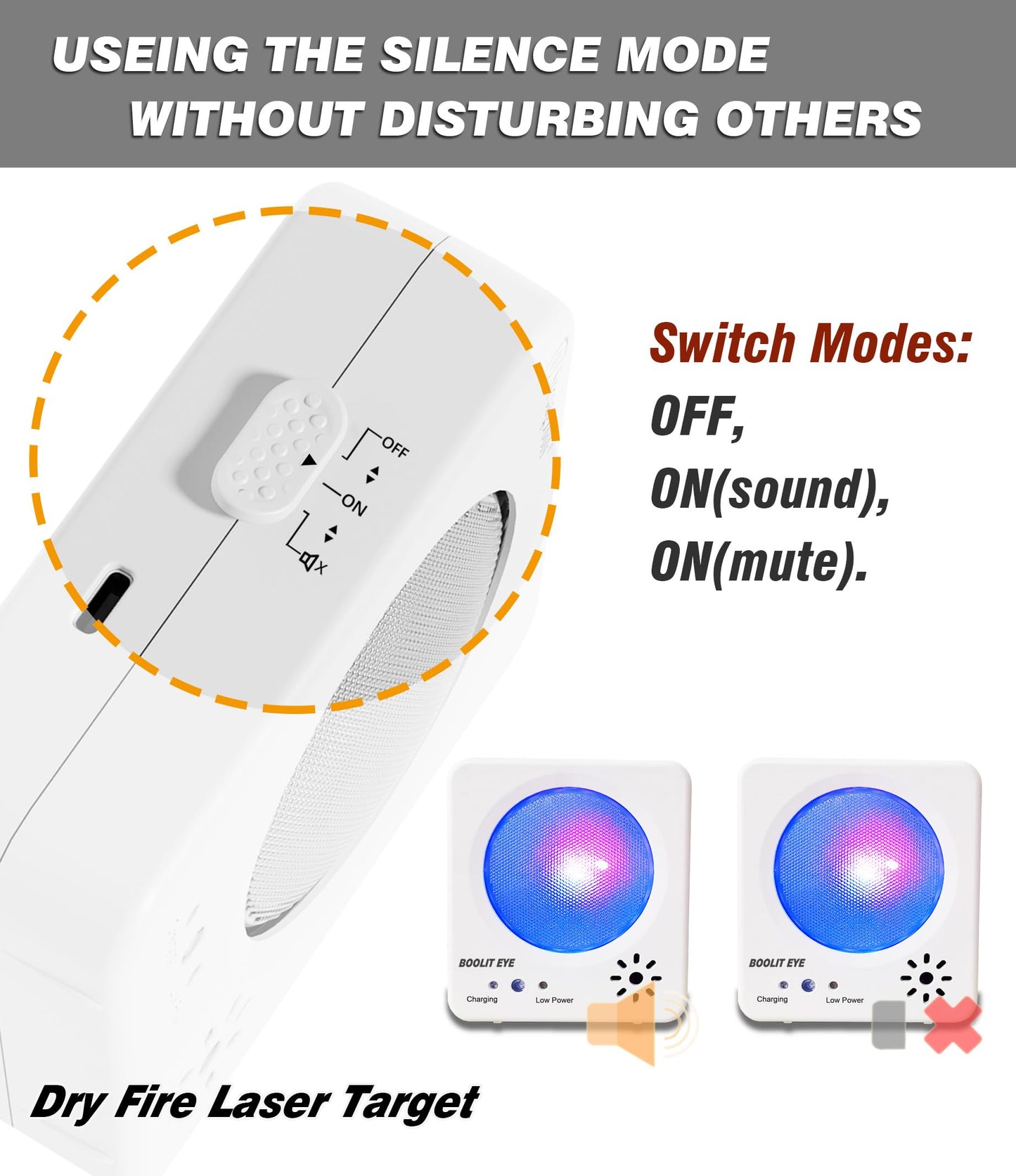 BOOLIT EYE Laser Training Target, Dry Fire Target Safely Dry Fire Practice Steel Plate Sound and Immediate Flash Feedback