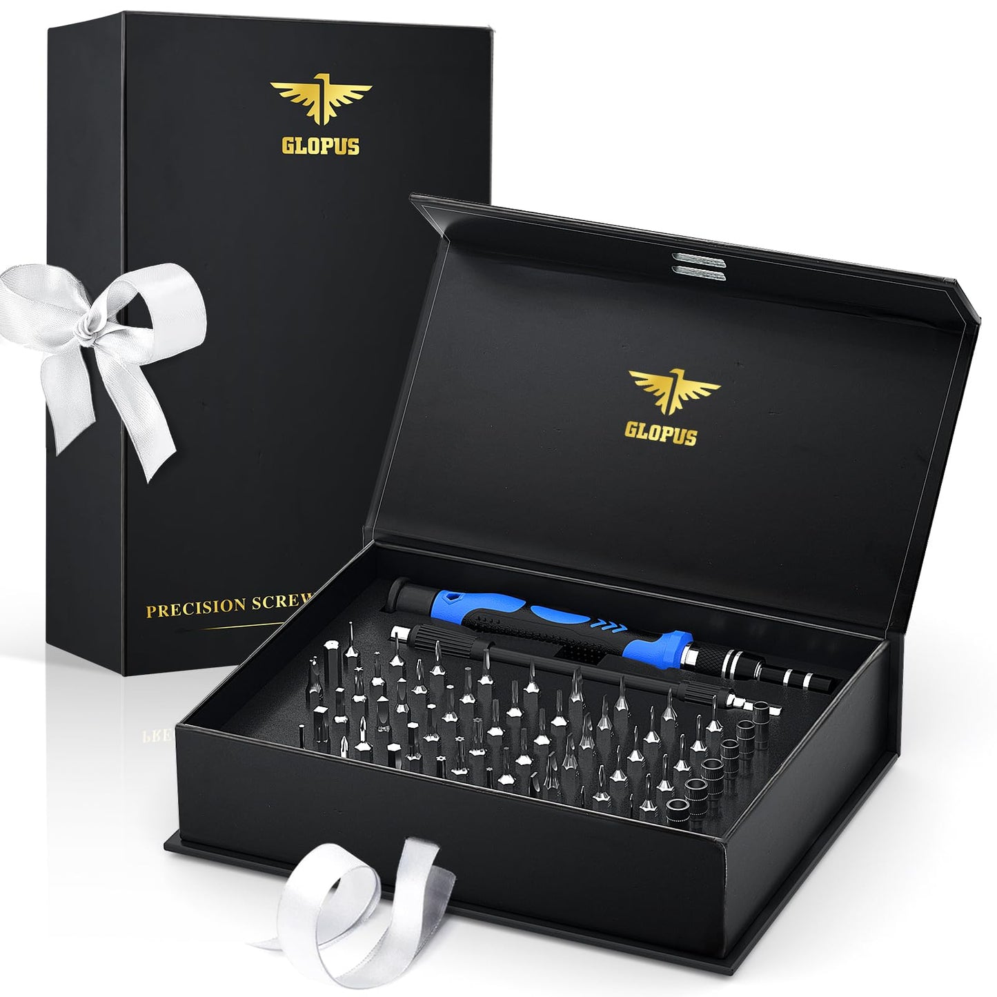 Blue Collar Gifts for Men, Small Precision Screwdriver Set with 57 Bits, Birthday Gifts for Him Boyfriend Dad, Tech Gadgets for Men, Mini Repair Tool Kit for Laptop, Eyeglasses, Watch, Electronic, etc