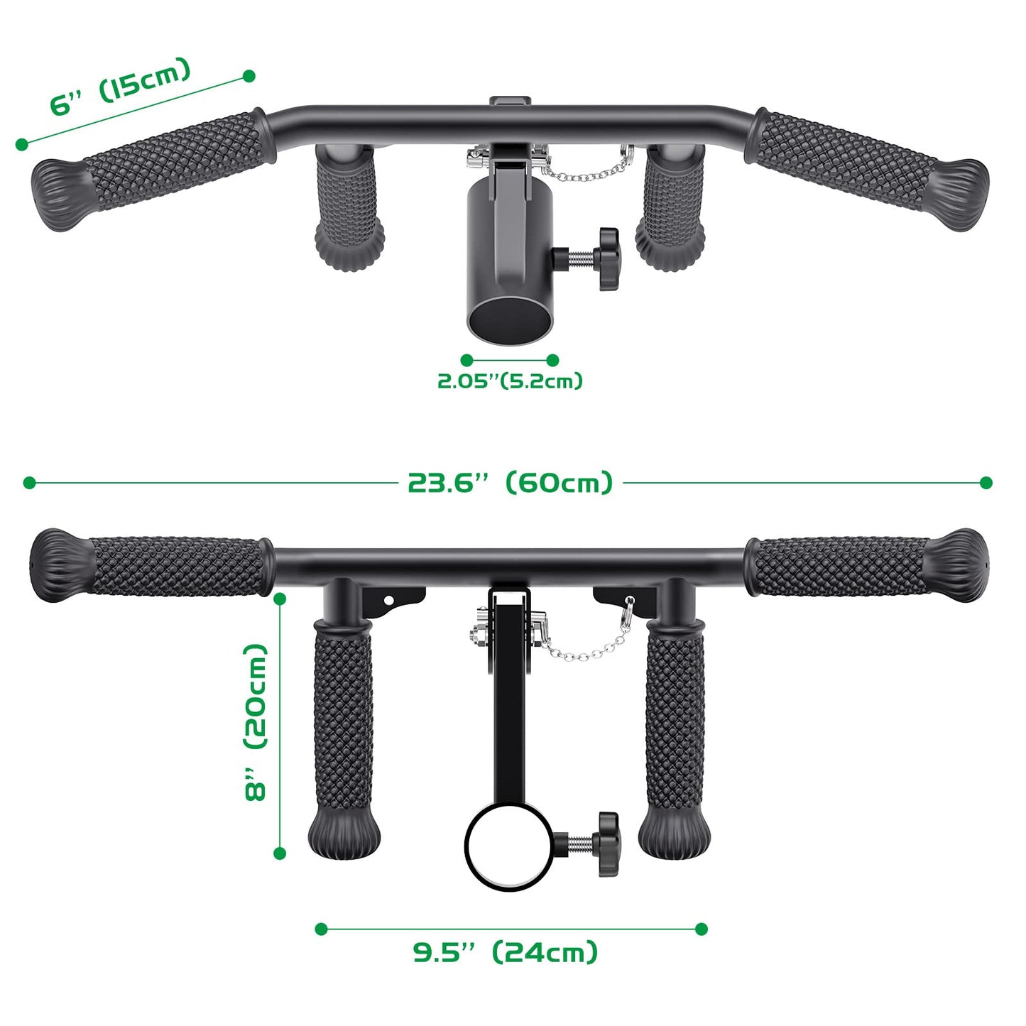 SELEWARE T Bar Row Attachment for 2" Olympic Barbell Bar, Solid Adjustable Multi-Grip Landmine Handle Attachment with Non-Slip Rubber Handle, Fits 2" Olympic Bars Strength Training Bars