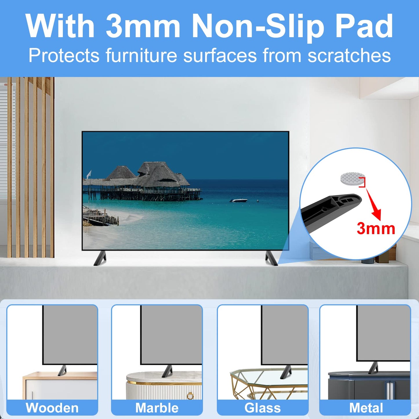 TV Legs for TCL Roku TV Stand Legs, for 28" 32" 40" 43" 49" 50" 55" 65" Roku Smart TV, Replacement Legs for TCL TV Legs 65S555 55S401 50S546 50S423 43S431 40S325 28S405 with Screws