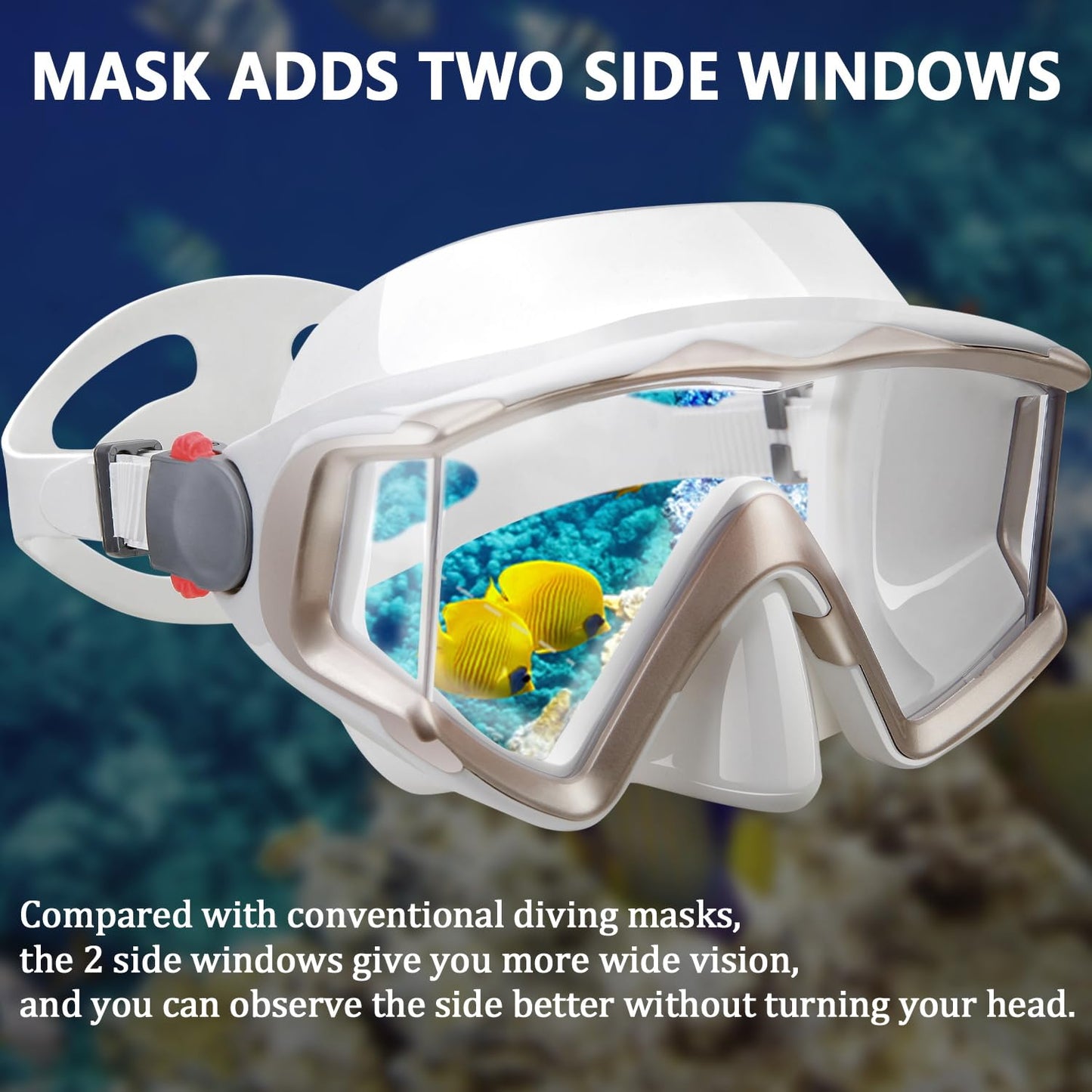 AQUA A DIVE SPORTS Diving mask Anti-Fog Swimming Snorkel mask Suitable for Adults Scuba Dive Swim Snorkeling Goggles Masks