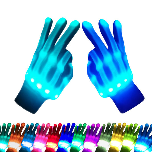 COLEDRE LED Gloves 12 Colors Girls Boys Toys Age 6-8 8-12 Years Old Kids Summer Toys Stocking Stuffers Light Up Gloves Cool Fun Costumes for Halloween Christmas Carnival Birthday Parties (1 Pair M)