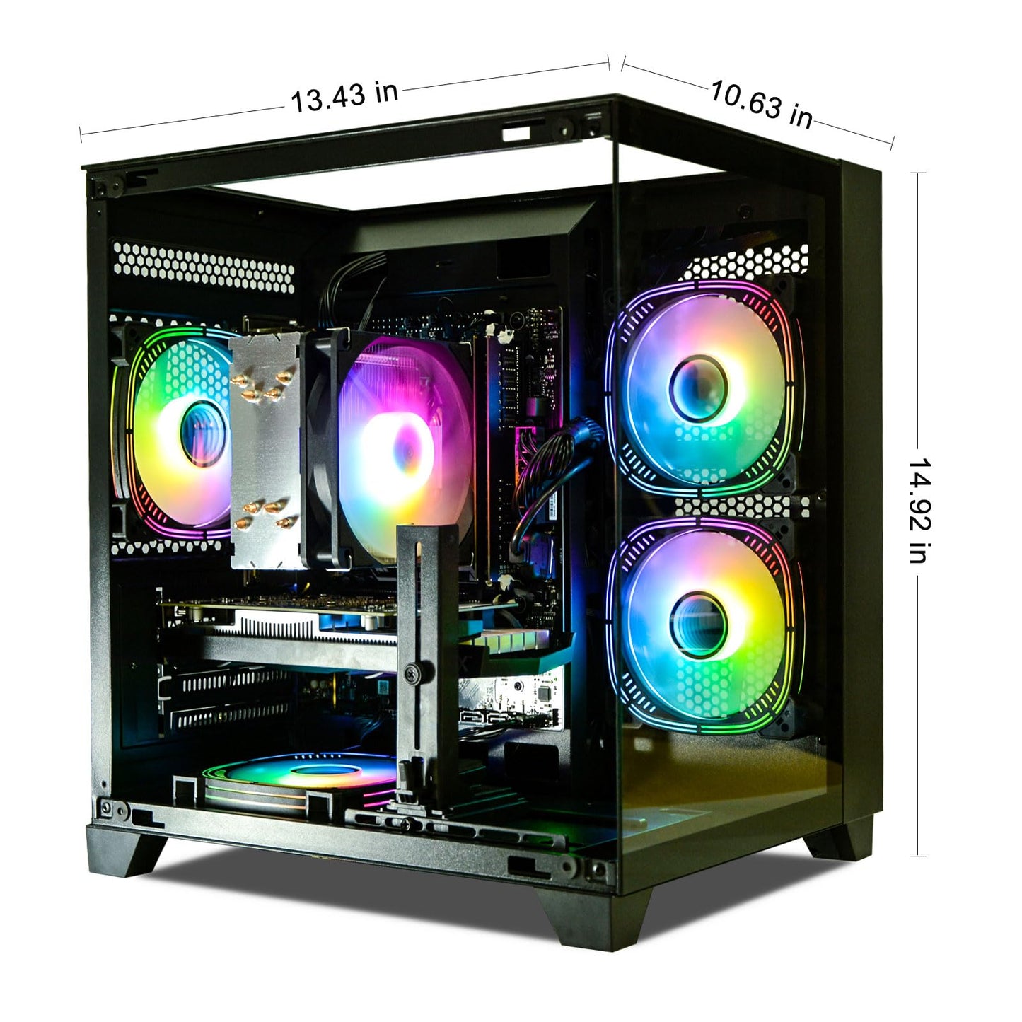 LXZ Gaming PC Desktop, I5-12400F, 2.5GHz, GeForce RTX 3050 6GB, 16GB DDR4 RAM, 1TB NVME SSD, for Gaming and Work, Black