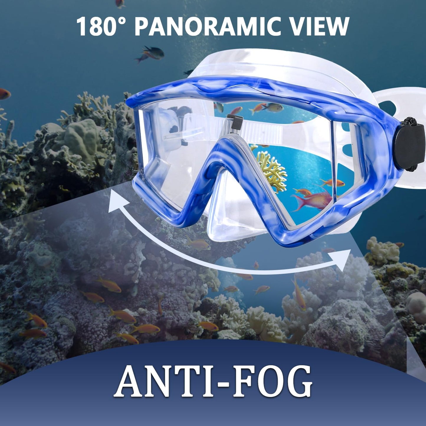 AQUA A DIVE SPORTS Diving mask Anti-Fog Swimming Snorkel mask Suitable for Adults Scuba Dive Swim Snorkeling Goggles Masks