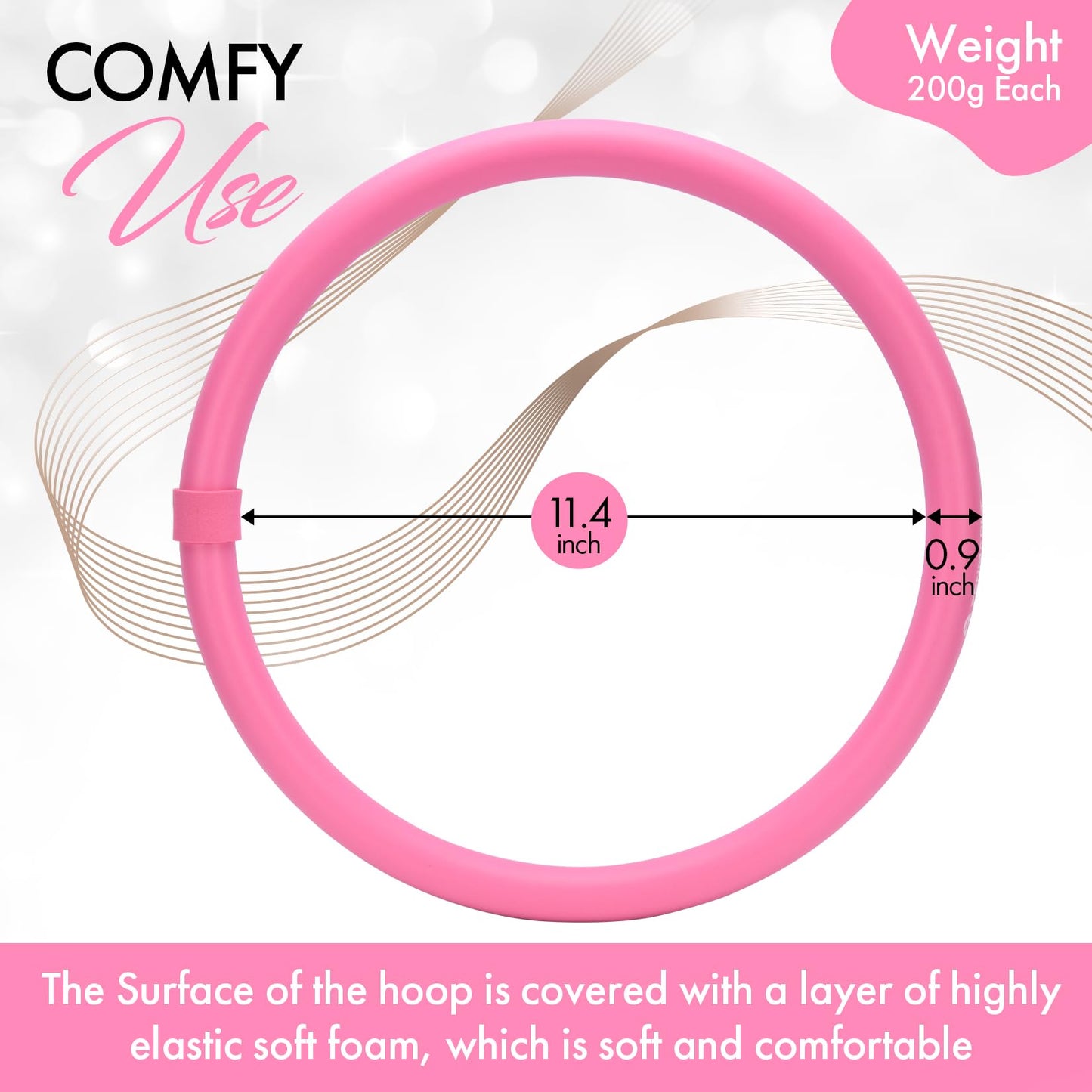 Arm Hoop - Mini Hula Hoop for Adults - Strengthen Arms and Shoulders - Weighted Hula Hoop for Fun Upper Body Exercise - Lightweight and Portable Fitness Equipment for Effective Workouts (Pink)