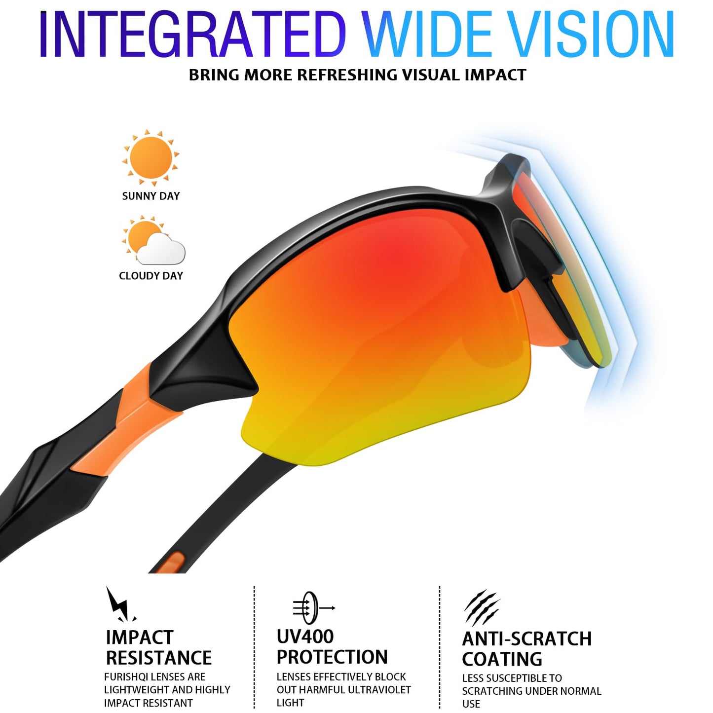 DioKiw 3PACK Sports Polarized Sunglasses for Men Cycling Running Fishing UV400 Protection Sun Glasses Lightweight Half Frame Goggles