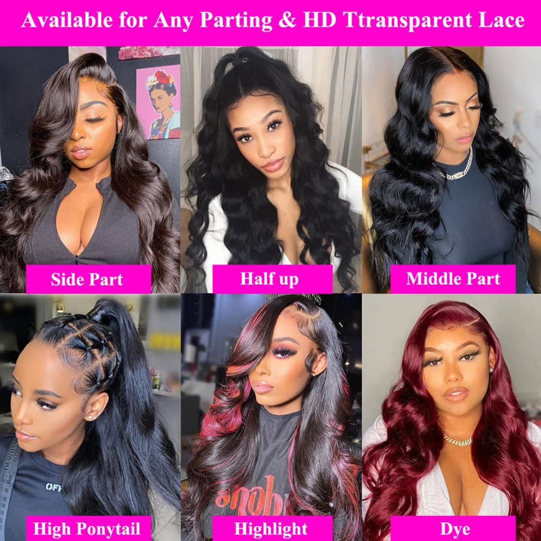ALLRUN HD 13x4 Lace Frontal Closure Body Wave 10A Ear to Ear 13x4 REAL HD Lace Frontal with Baby Hair Body Wave Human Hair(22 Inch)