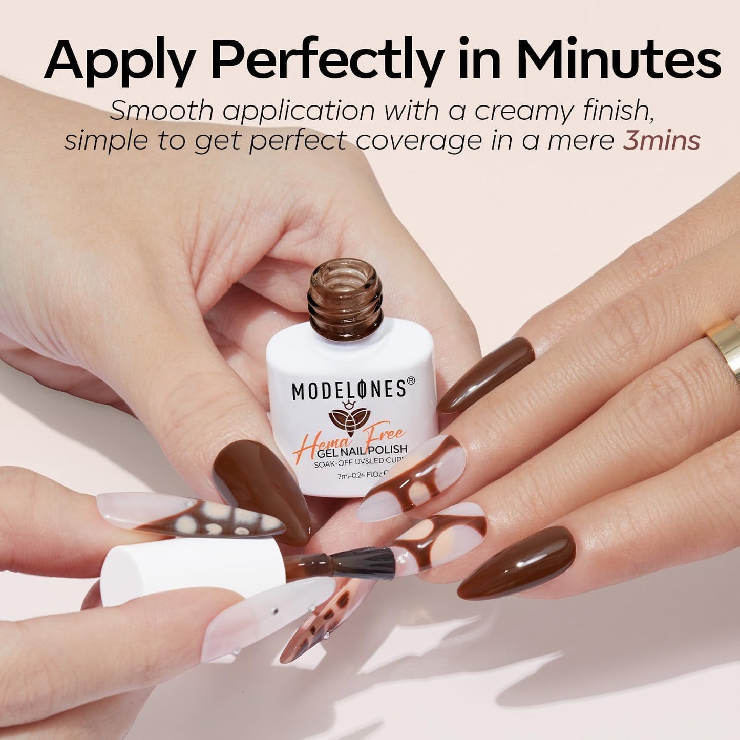 modelones Gel Nail Polish Set, 6 Colors Nude Hema Free Gel Polish Skin Tone Neutral Brown Pink Glitter Shimmer Nude Nail Polish Starter Kit Soak Off All Season Manicure DIY Salon Gift