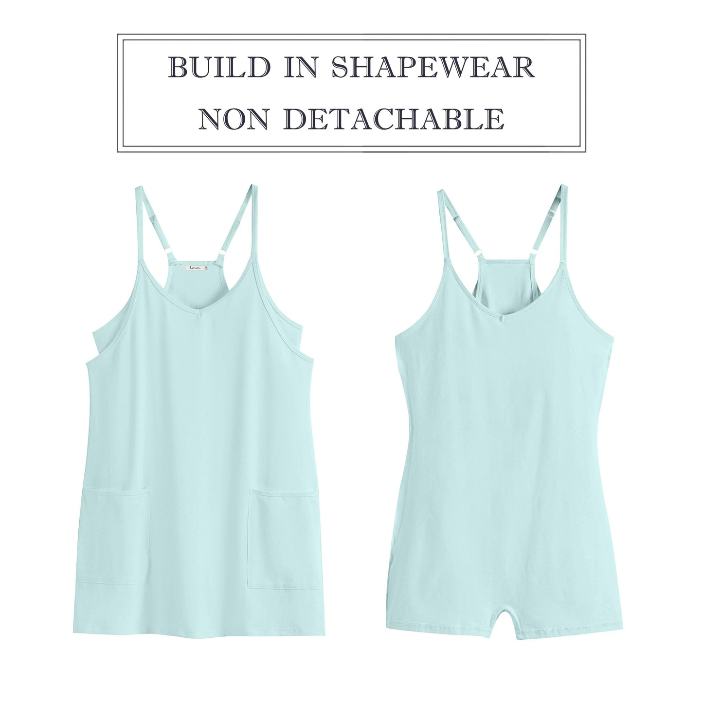 ANRABESS Women Summer Mini Romper Dress Workout Tennis Active Sports Athleisure Outfits built in Shorts Trendy Vacation Mint Green Small