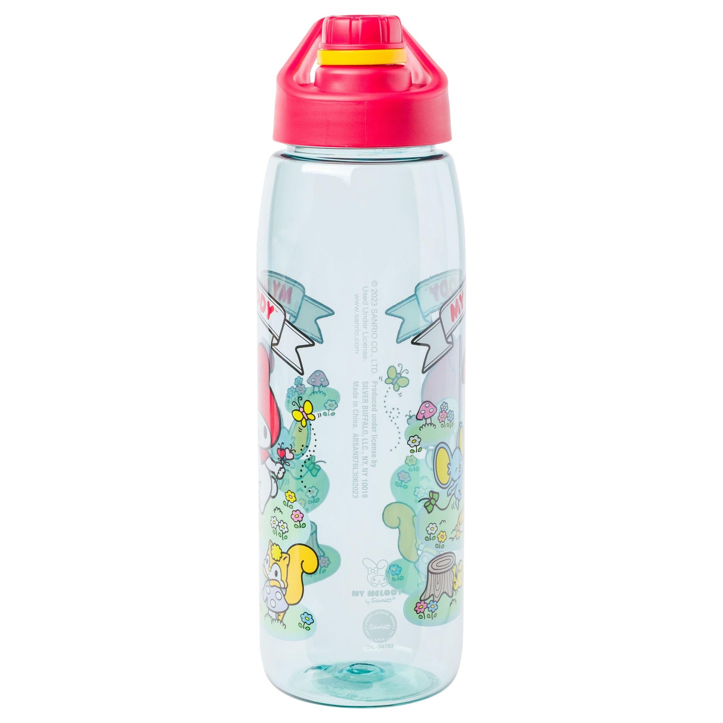 Silver Buffalo Sanrio Hello Kitty and Friends My Melody with Meadow Friends Water Bottle with Screw Lid, 28 Ounces