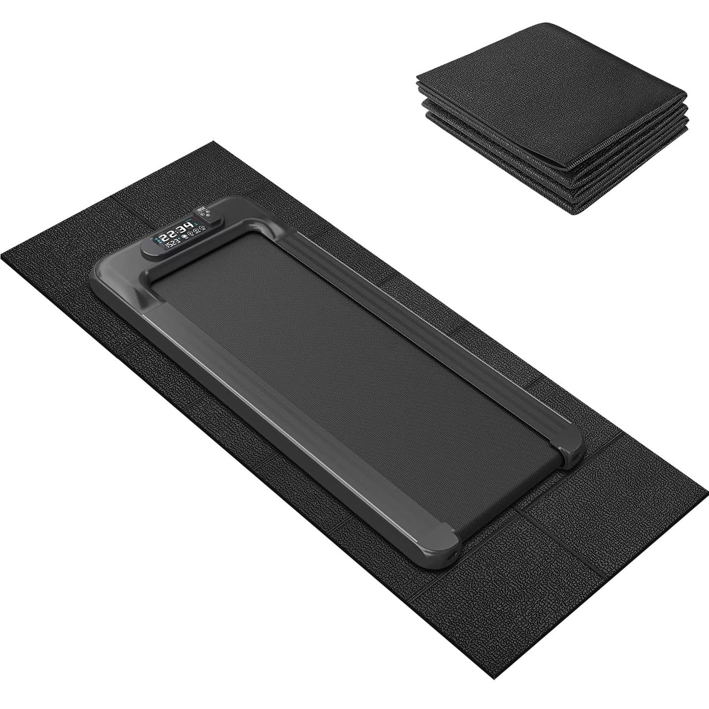 Treadmill Mat,68" x 24",4mm Thickness Exercise Equipment Mat for Carpet Hardwood Floors, Compatible with Walking Pad,Spin Bike,Elliptical Trainer,Rowing Machine