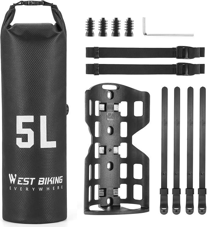 Lixada Bike Fork Bag 5L Bicycle Bag Bicycle Front Bag Bicycle Fork Bag Waterproof Dry Bag Bike Riding Bag Bike Panniers for Mountain Bikes Road Bikes