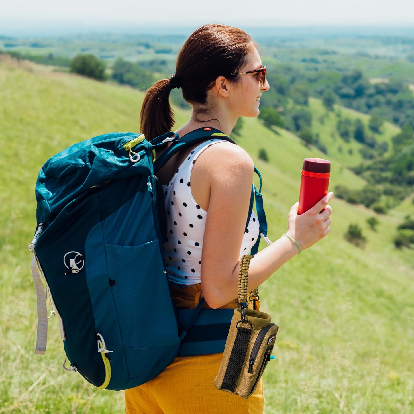 NATURE PIONEOR Water Bottle Holder with Strap 25 32 40 64 oz Insulated Water Bottle Carrier Sling Sleeve for Hiking,Outdoor Camping,Gym