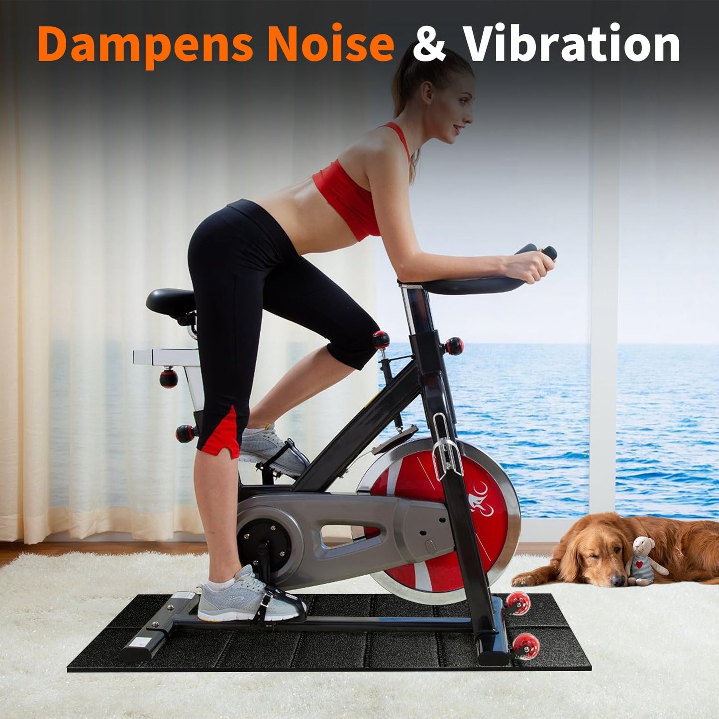 Non-Slip Walking Pad Mat 55x24 for Carpet Floors β Workout Floor Protection, Mat for Under Walking pad, Treadmill, Bike & Exercise Equipment, for Hardwood Floors, Noise Shock Absorption, Stationary