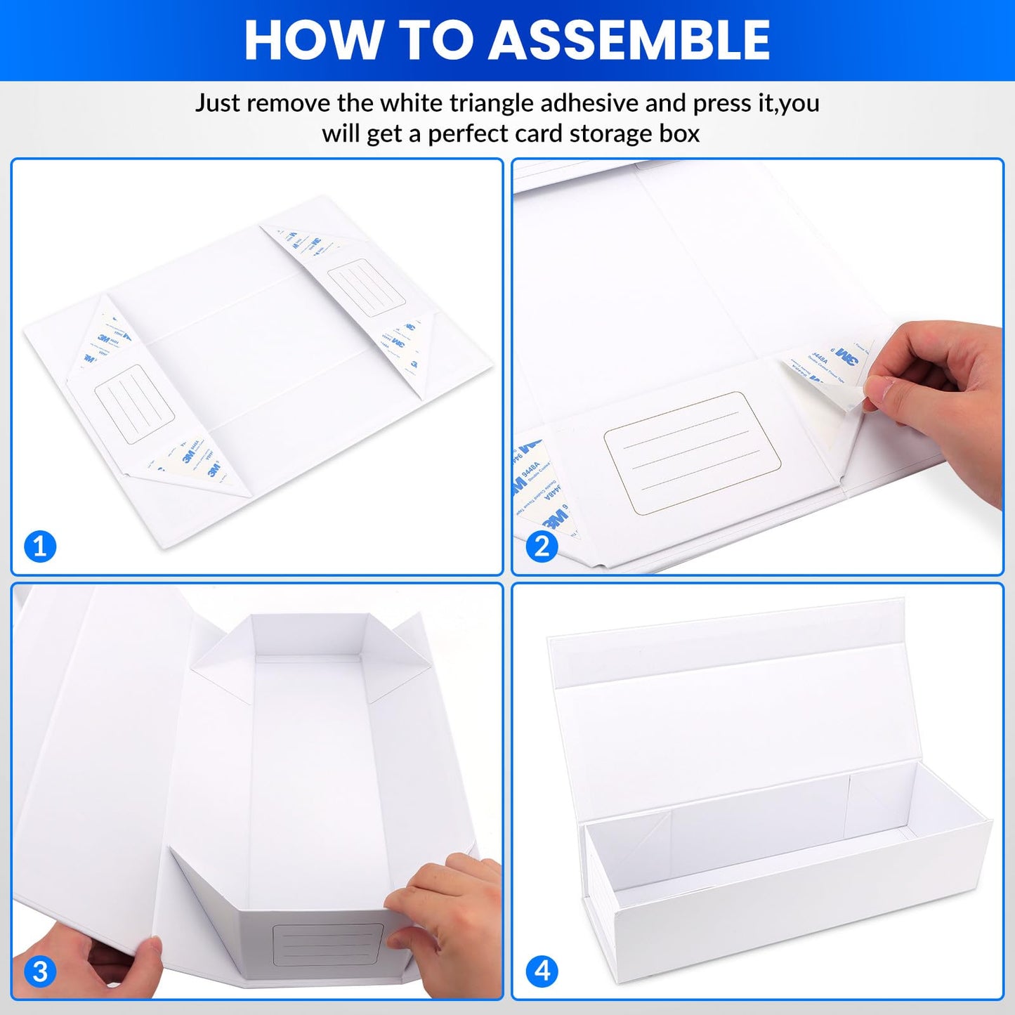 AOBOPLE Trading Card Storage Box,4 Pack Magnetic Closure Card Storage Box Holds 200 Toploaders or 1200 Cards Fits Sleeved & Unlseeved Cards Toploaders and Magnetic Card Holders