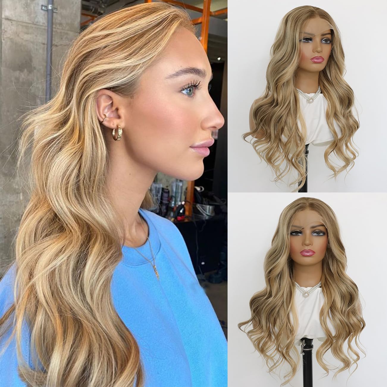 MACA BAKA Highlight Honey Blonde 13x4 Lace Front Wig